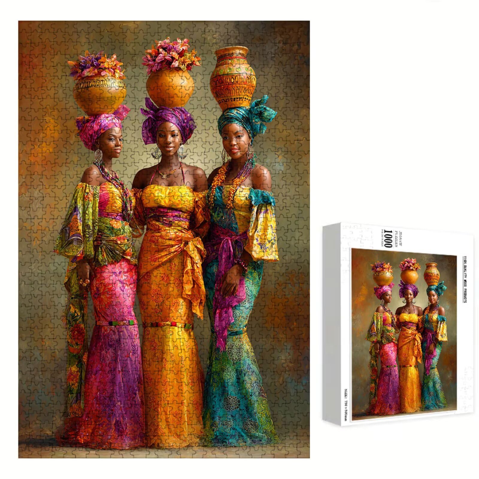 Puzzle 1500 Piezas Adultos Mujer & África, Rompecabezas con Letras Traseras y Póster, Pasatiempo Antiestrés, Decoración de Pared, Regalo Decorar Mujer Hombre 87 x 57 cm (14 Años +) P3#986