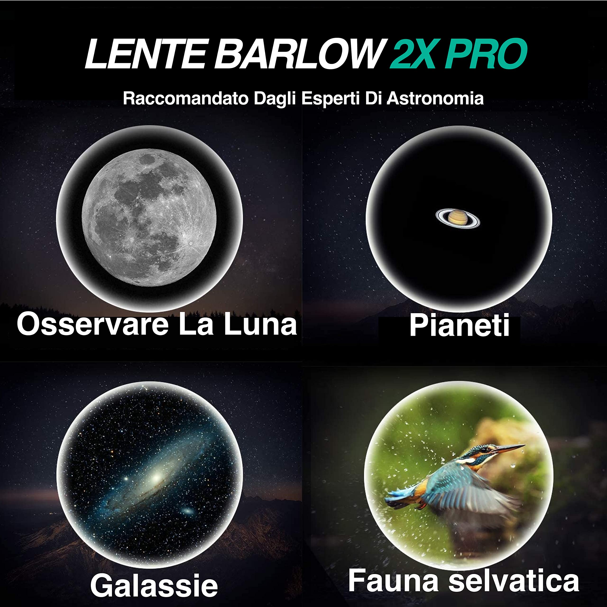 Barlow 2X Pro Slokey SkyWays - Lente acromatica, di qualità ottica, trattata con FMC e antiriflesso per un'immagine nitida e luminosa - Super leggera, compatta e resistente (1,25")