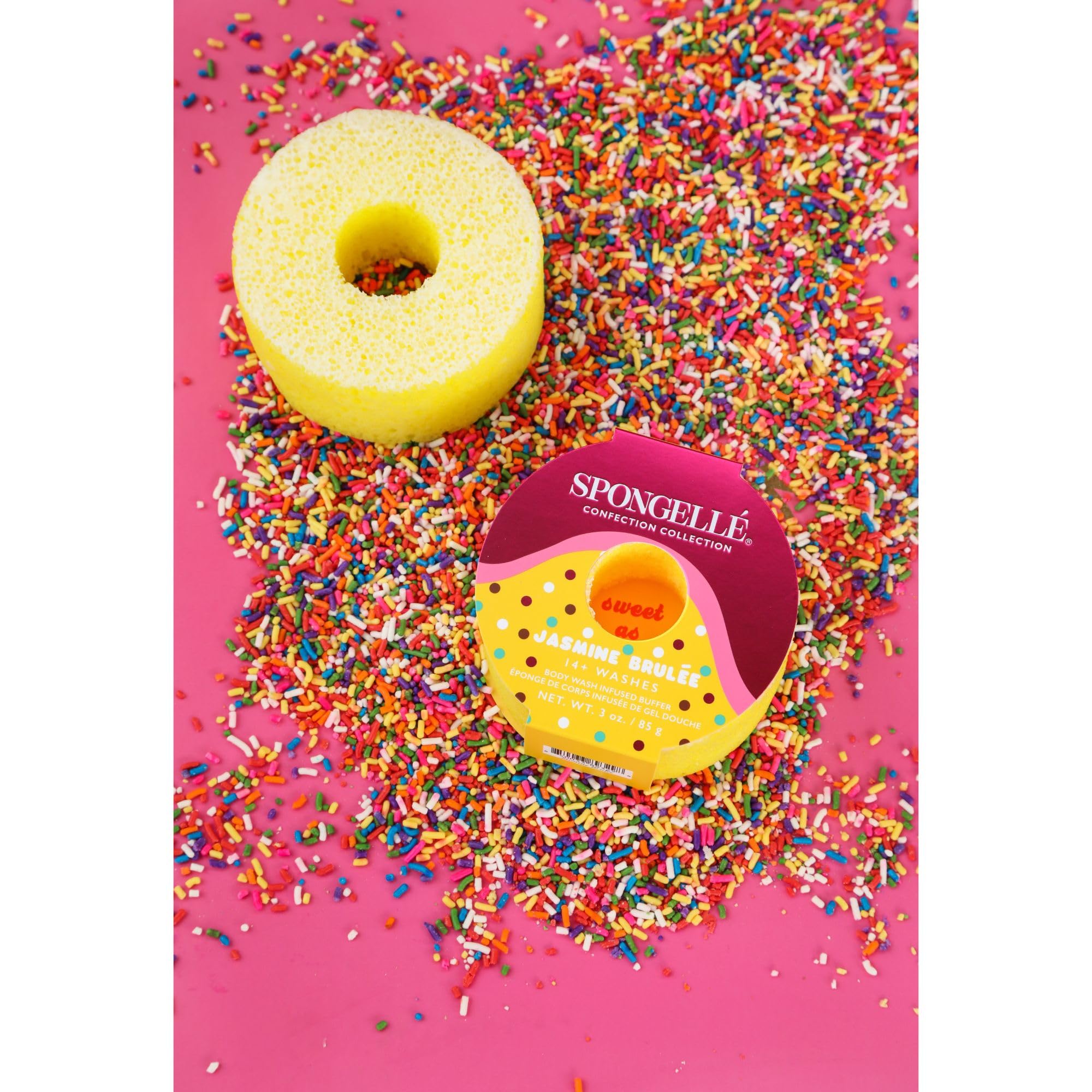 Spongellé Confection Collection - Jabón corporal impregnado, Jasmine Brûlée