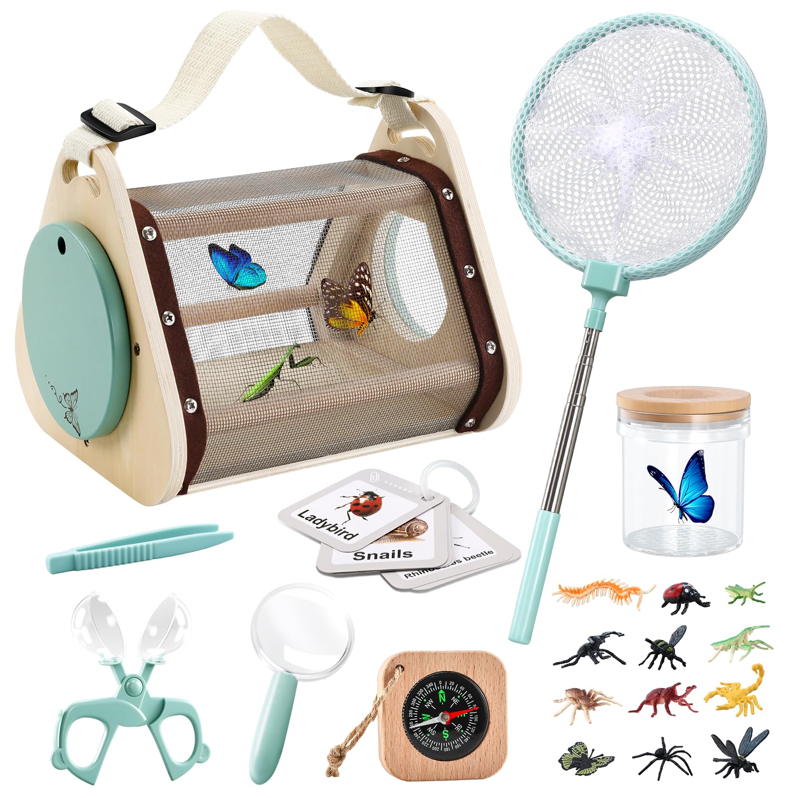 DICAO 3 4 5-10 Year Old Boy Girl Gifts, Toys for 4 5 6 Year Old Boys Girl, Kids Bug Catcher Outdoor Toys Age 5 6 7, Role Piay Boys Wooden Toys, Kids Garden Toys