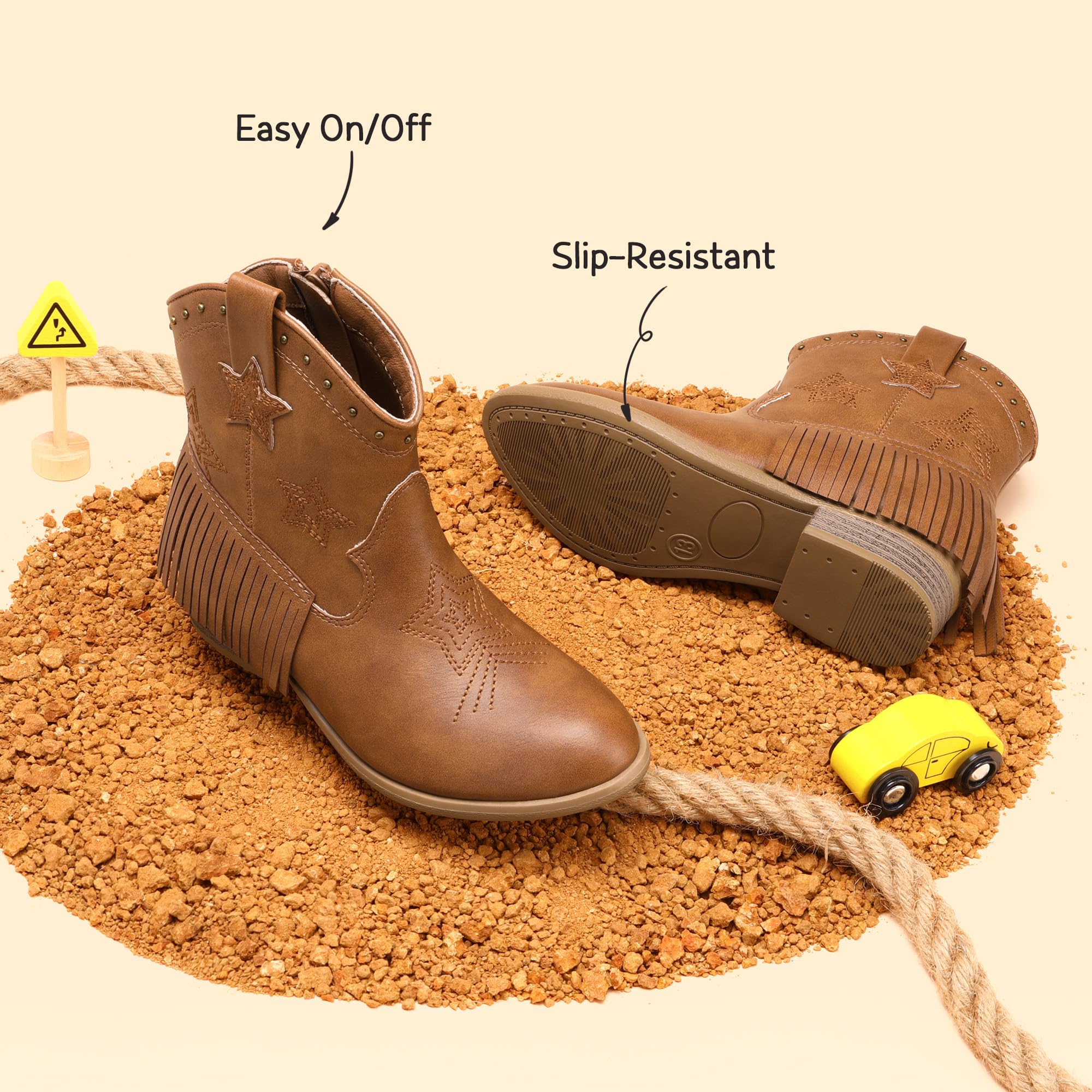DREAM PAIRS KIDS Botines Comodas Niñas Botas Cowboy Chicas Botas de Campera Niñas Moda SDBO2302K