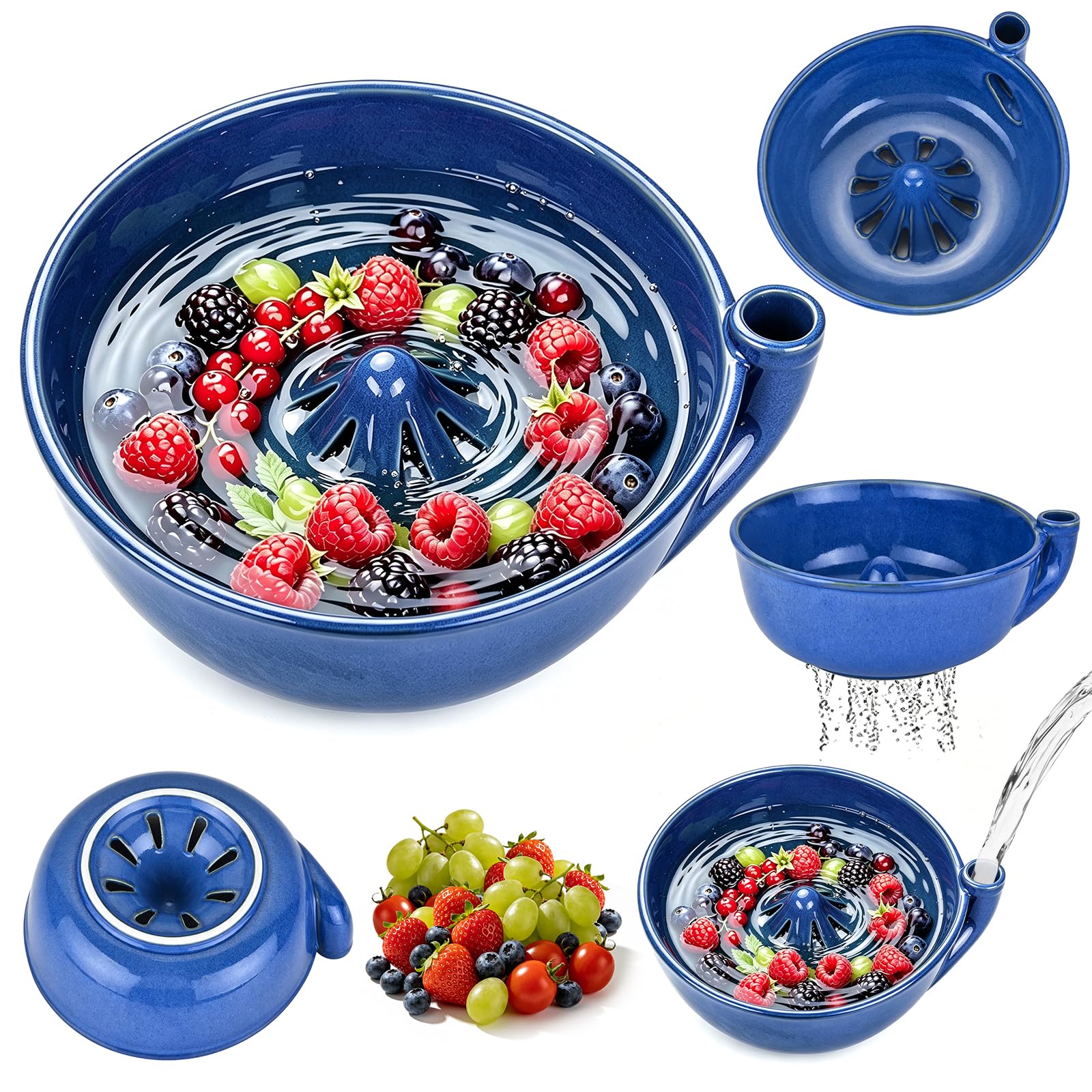 Photo 1 of Qirnetti Ceramic Swirl Berry Bowl