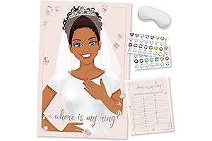 Pin The Ring On The Bride Game, Bridal Shower Rings With 56 Gems