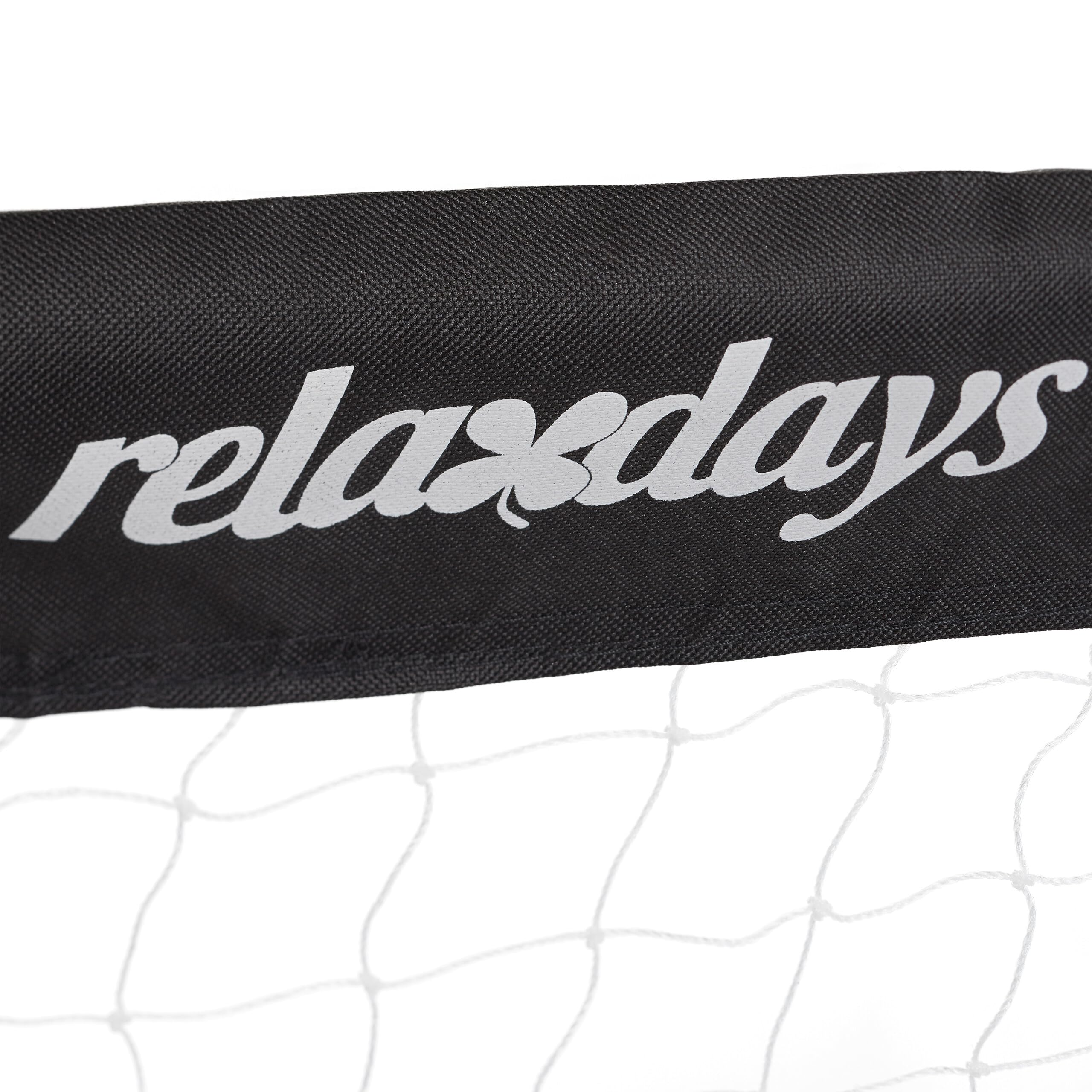 Relaxdays But de football 110x150x75cm gris/noir avec filet pour jardin