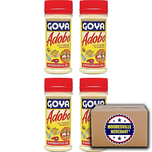 Miniatura 2 de Goya Adobo - Condimento multiusos con pimienta, 8 onzas, 4 cocteleras con calcomanía Mooresville Merchant