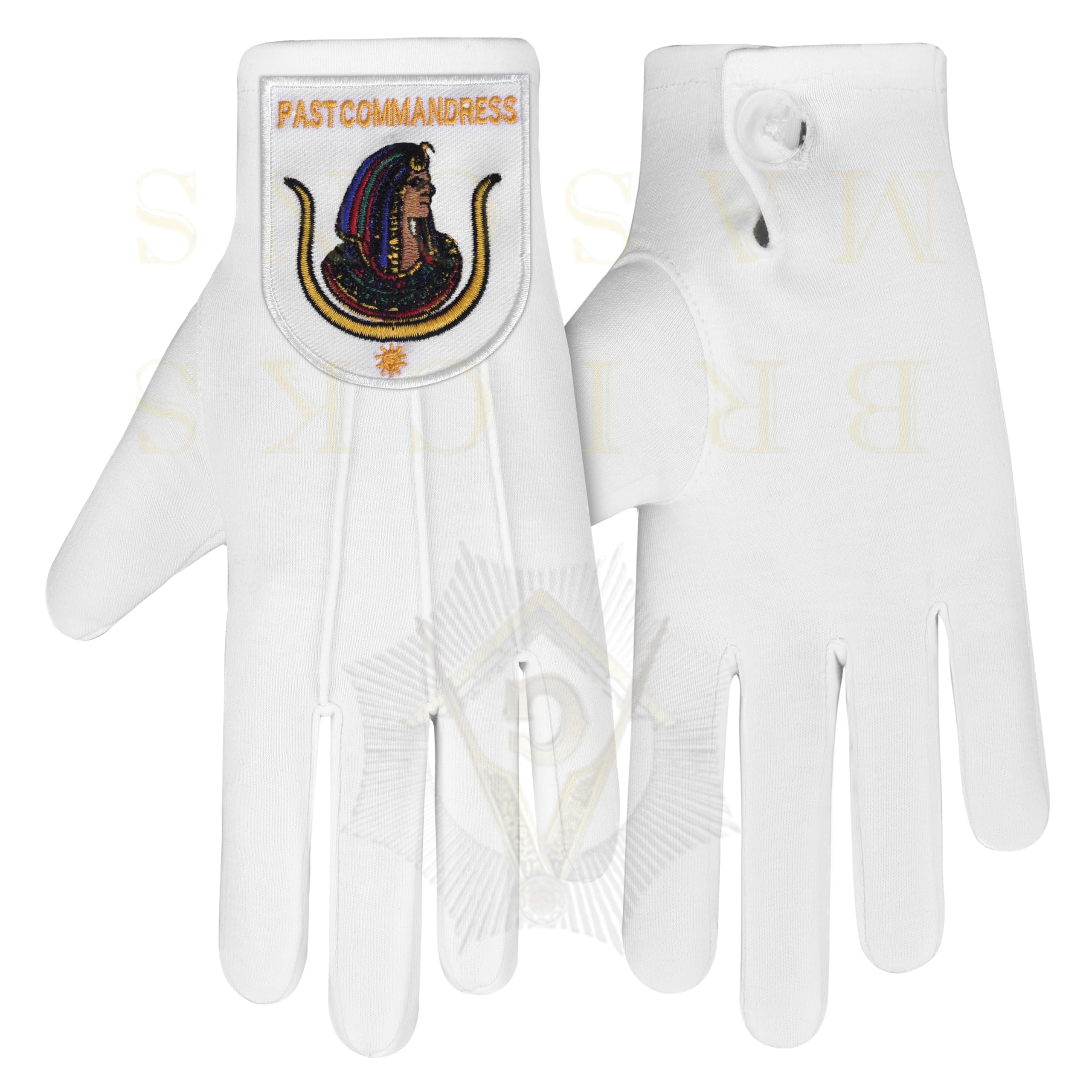 BRICKS MASONS Past Commandress DOI PHA Gloves - White Cotton (XX-Large)