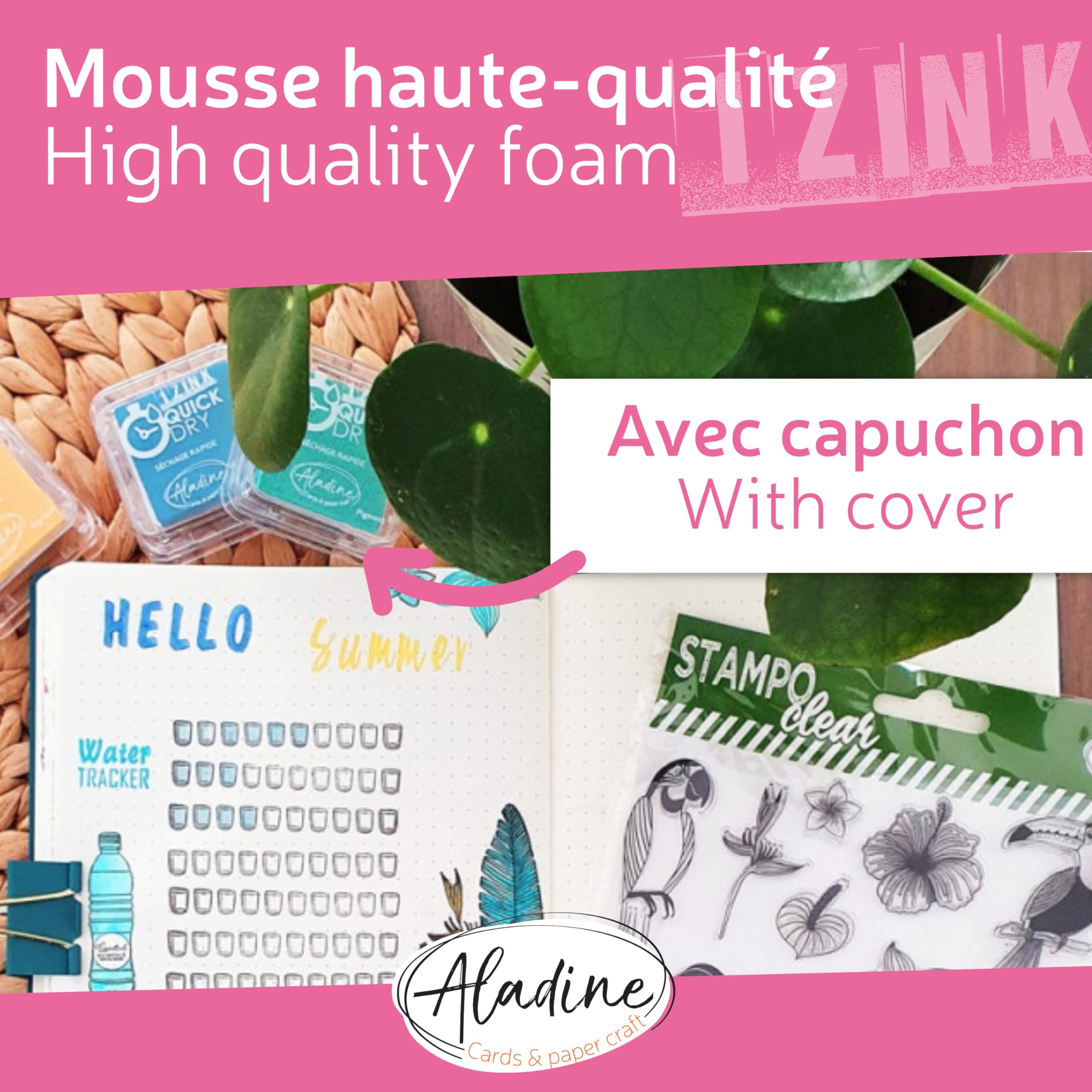 Aladine - Kit 10 Mini Encreurs Quick Dry Pastel Izink - Encres Pour Tampons Scrapbooking Et Carterie