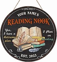 Vista 21 de Artsy Woodsy Letrero de madera de esquina de lectura personalizado (no tallado o neón), placa de pared, decoración de Book Nook Club Room Hideaway 03