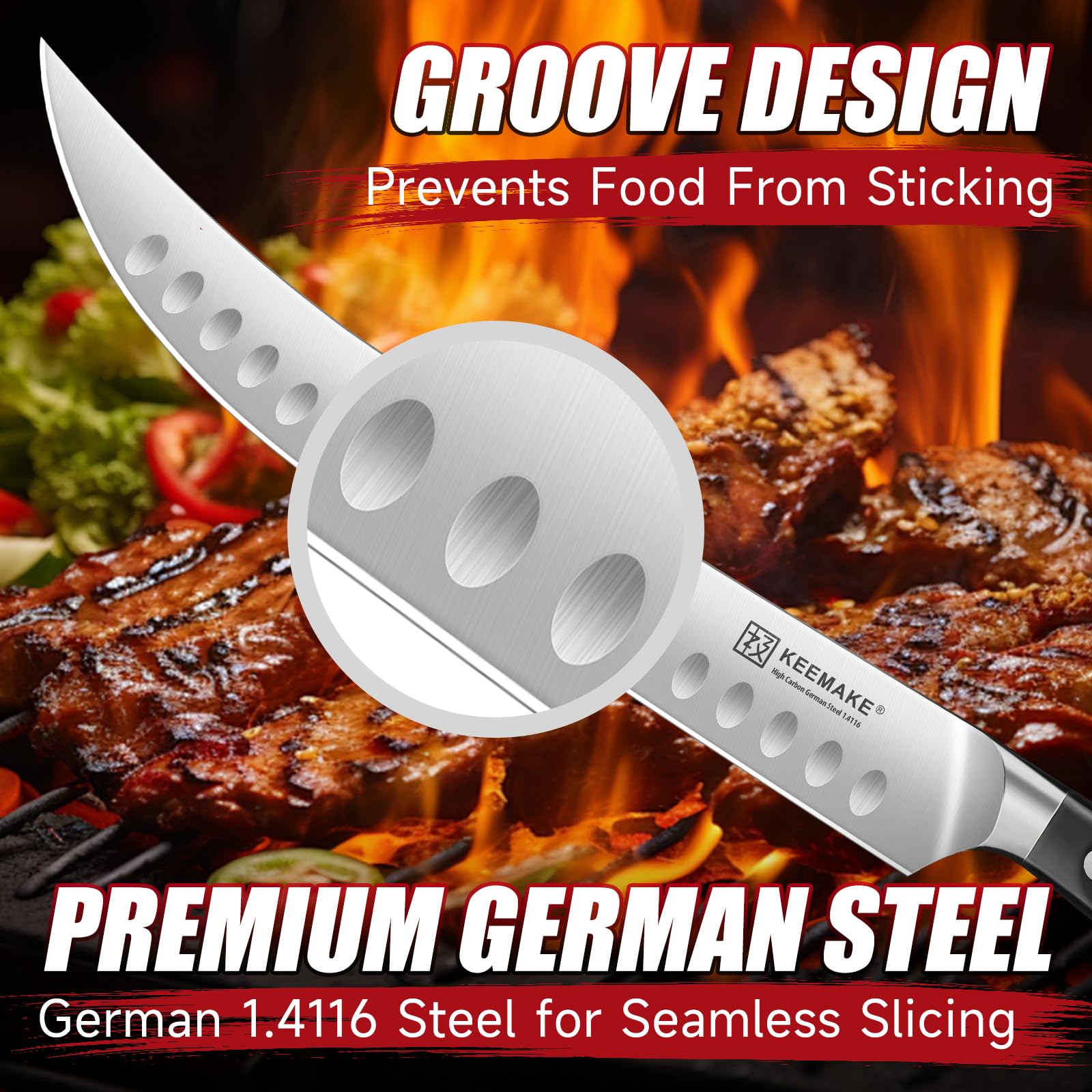 KEEMAKE 10-Inch Butcher Knife for BBQ and Brisket — Amazon image 4