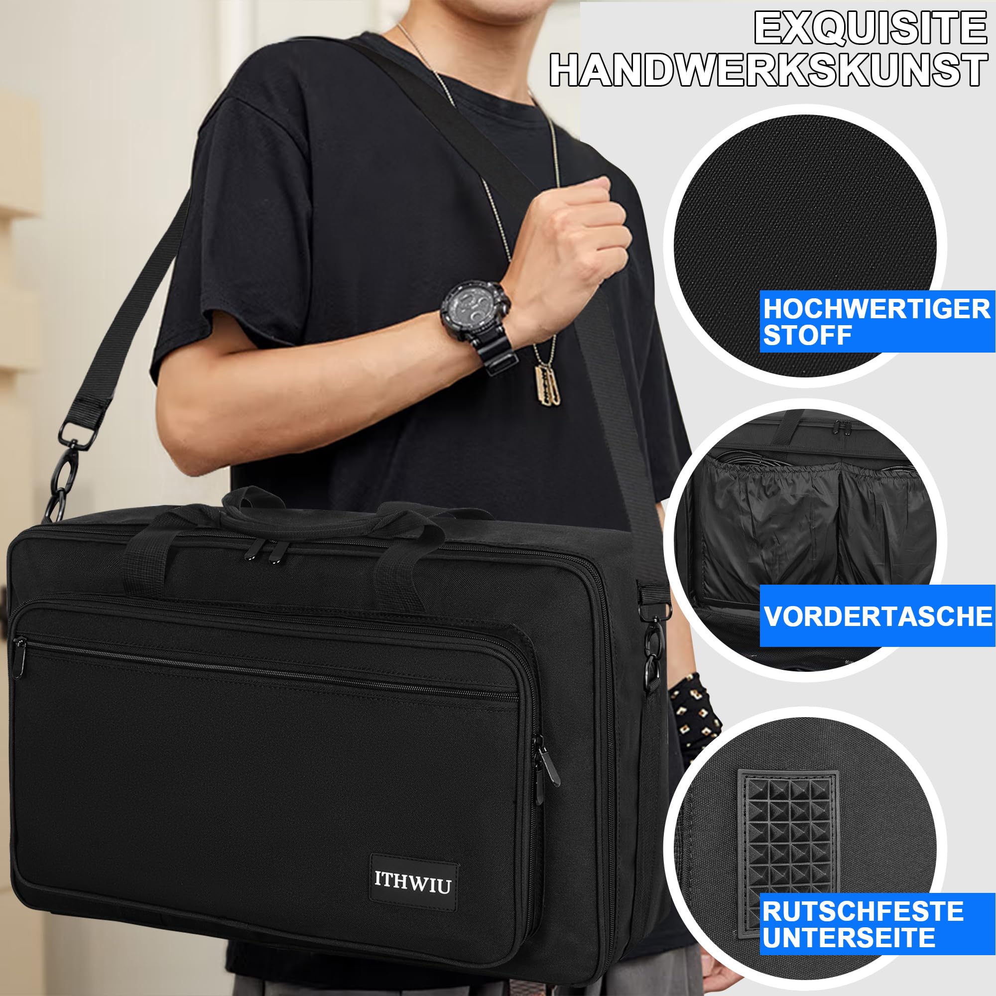 OUUTMEE Custodia portatile per controller DJ,75 x 45 x12 cm,Borsa portatile,Nero