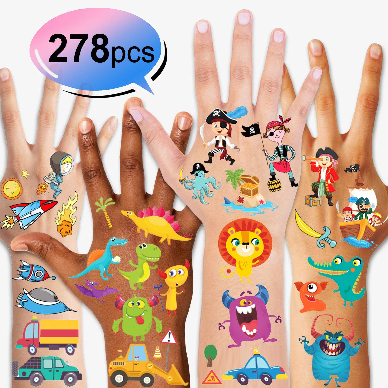 24 Sheets Tatuaggi Temporanei Per Bambini, Carino Animale Viso Vernice Trucco Tatuaggio Adesivi, Per Ragazze Ragazzi Festa di Compleanno, Feste A Tema, Cosplay e Carnevale