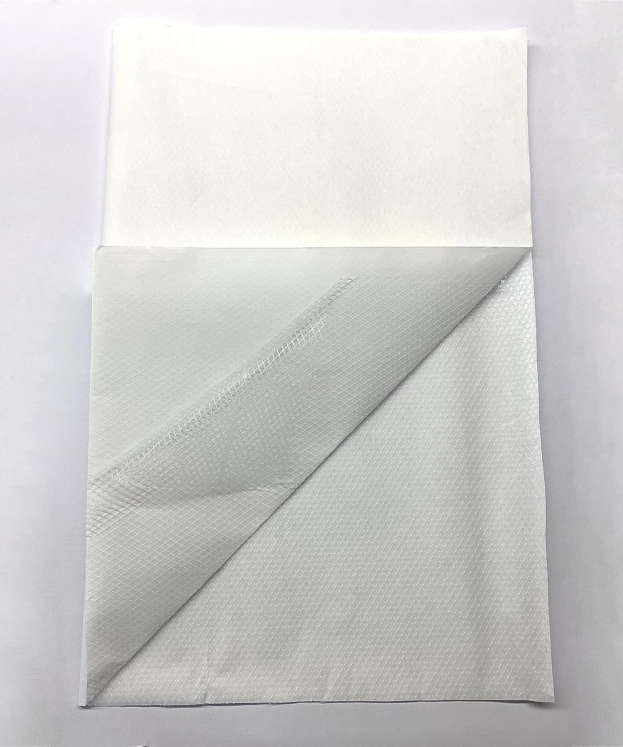Çift Taraflı Yapışkan Tela 1x1 metre - Arma Yapıştırma Telası - Laminasyon Telası - Amerikan Tela - Dikiş Nakış Telası - Kağıtlı Tela (Beyaz)