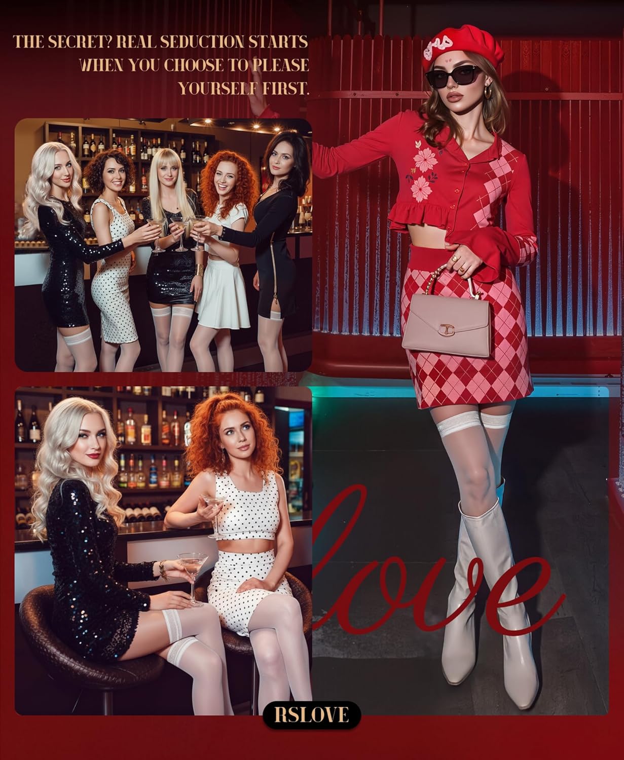 RSLOVE Thigh High Stockings for Women - Sheer Stockings Sexy knee high Antiskid Silicone Tights for Lingerie & Outfits - Image 5