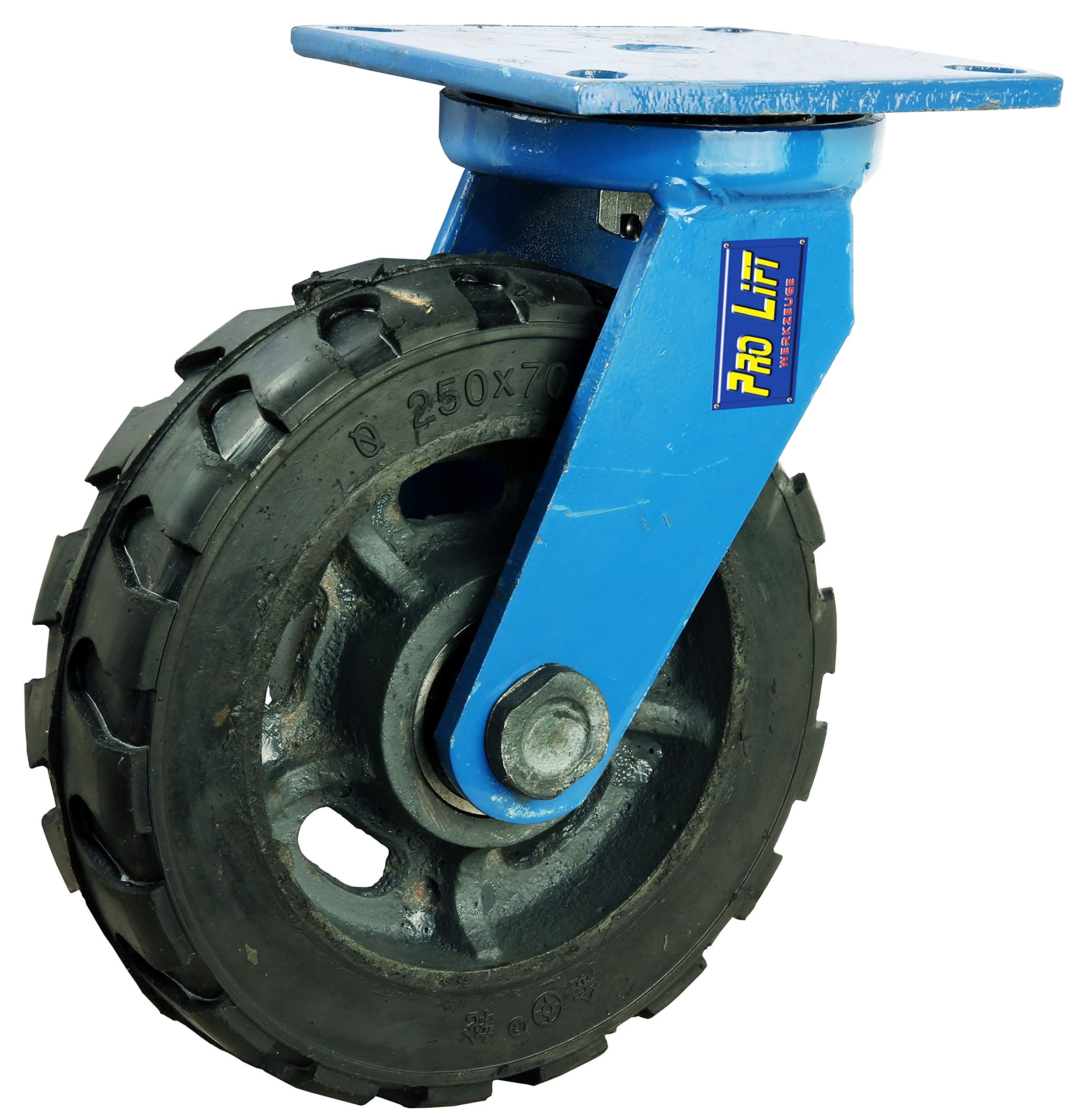 4 Stück Lenkrollen je 800 kg Tragkraft Vollgummi Rollendurchmesser ca. 240 mm Schwerlastrollen 4x Transportrollen Rollen lenkbar