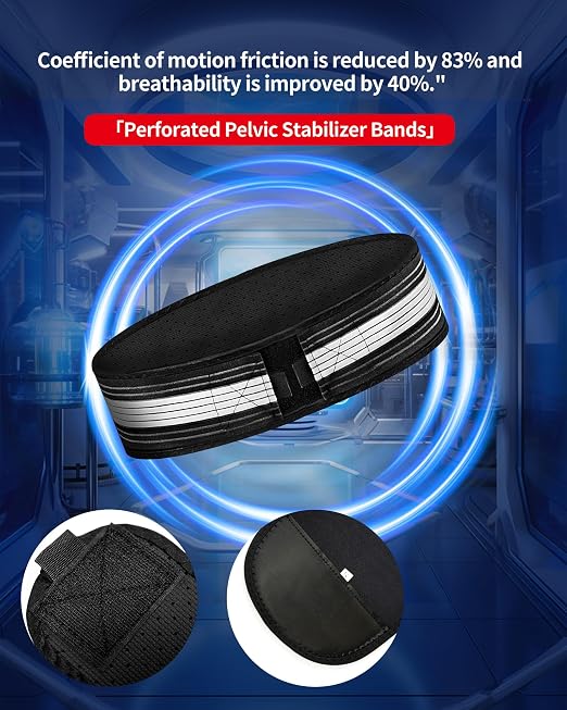 Sacroiliac SI Joint Hip Belt para Mujeres y Hombres, 4 Pulgadas de Ancho, Ajuste para Cintura de 42-60 Pulgadas miniatura 3