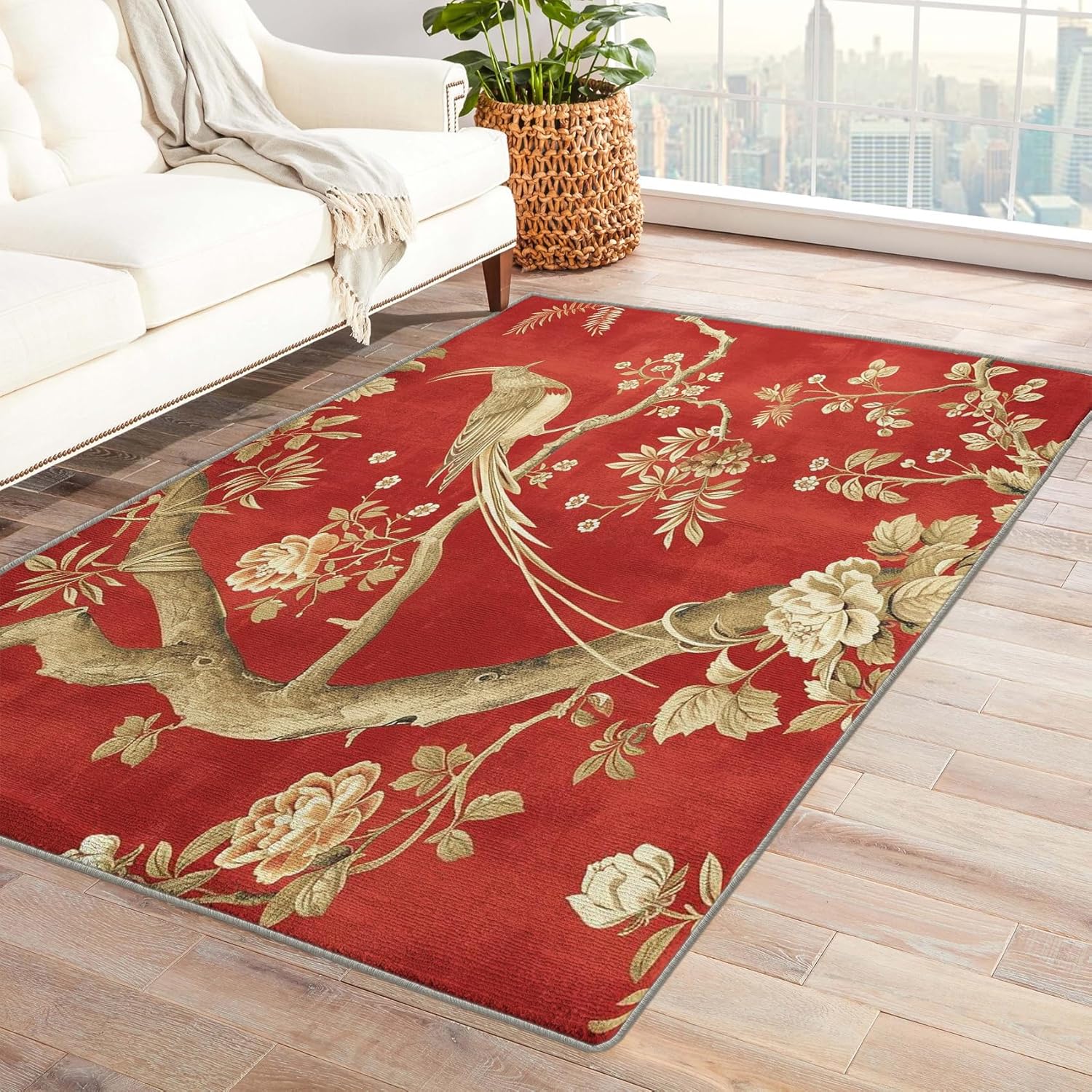 Amazon.com: Chinoiserie Rug & Home Decor - 2x3 Rug, Bird and Floral ...