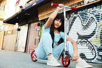 Razor A5 Lux Kick Scooter for Kids Ages 8+ 8 Urethane Wheels, Anodized Finish Featuring Bold Colors and Graphics, for Riders up to 220 lbs