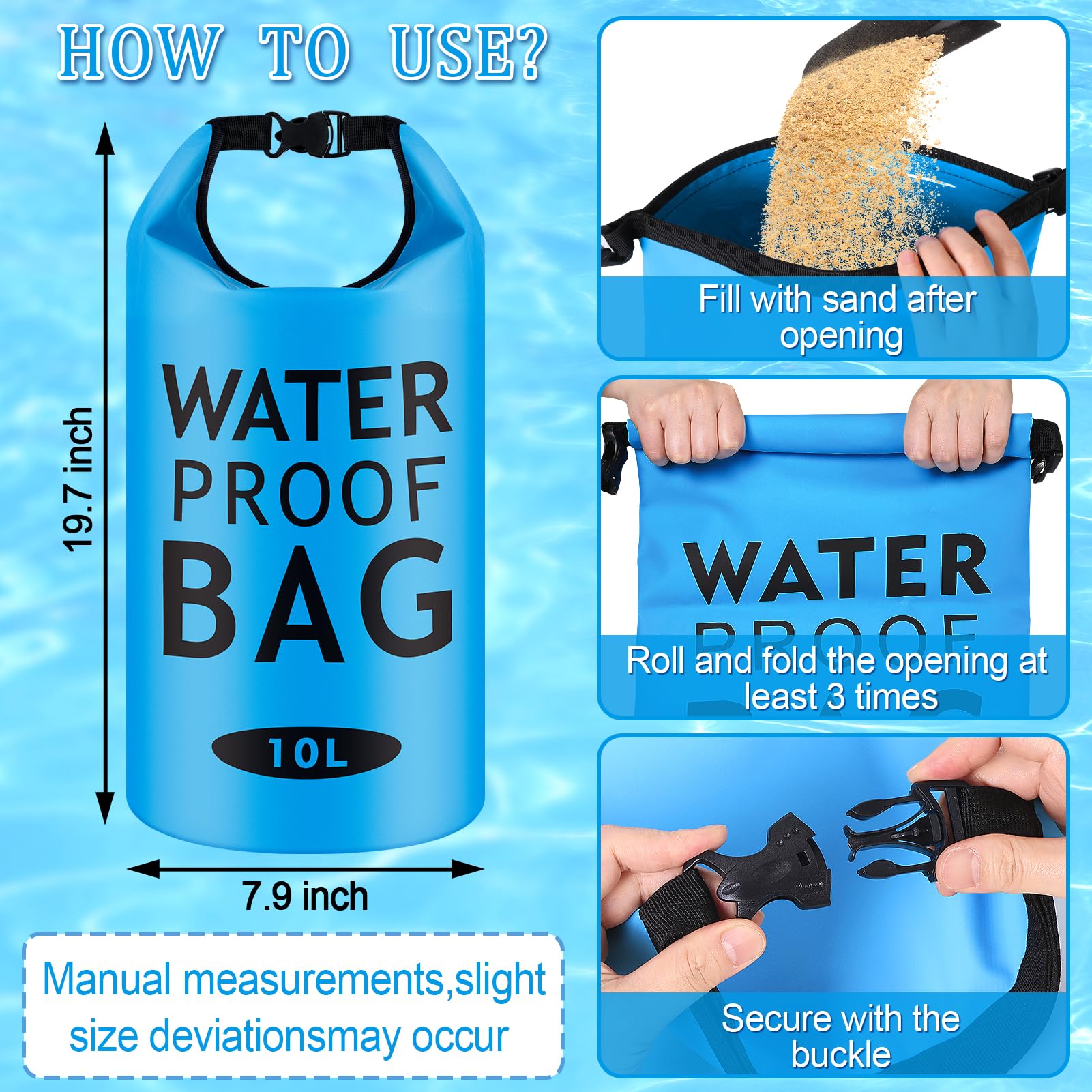 Robuste Poolleiter-Gewichte, 18 kg, mit Sand befüllbar, Universal-Sandsäcke, Stufenanker, 500D PVC, wasserdicht, reißfest, faltbare Sandsäcke für oberirdische Schwimmbäder, Treppeneintrittssystem, 2