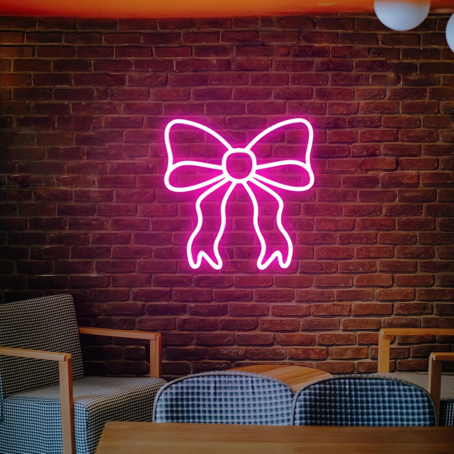 Bow Neon Sign Led Lights Up Bow Wall Art Decor Neon Signs for Bedroom Home Bar Beauty Salon Girl's Room Gift 20 x 20 inches