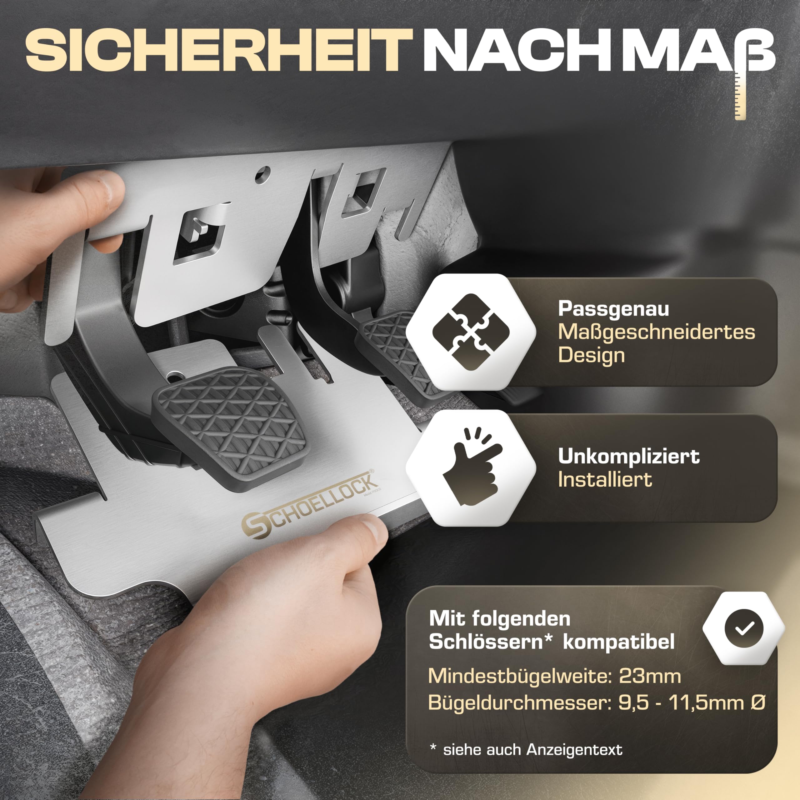 Pedalsperre für Ducato, Jumper, Boxer, Pössl, Adria, Malibu, Hymer, Bürstner Bj. 2016 - Bj. 2022, Automatik- Camper & Wohnmobil - Pedalschloss, Wegfahrsperre & Diebstahlschutz