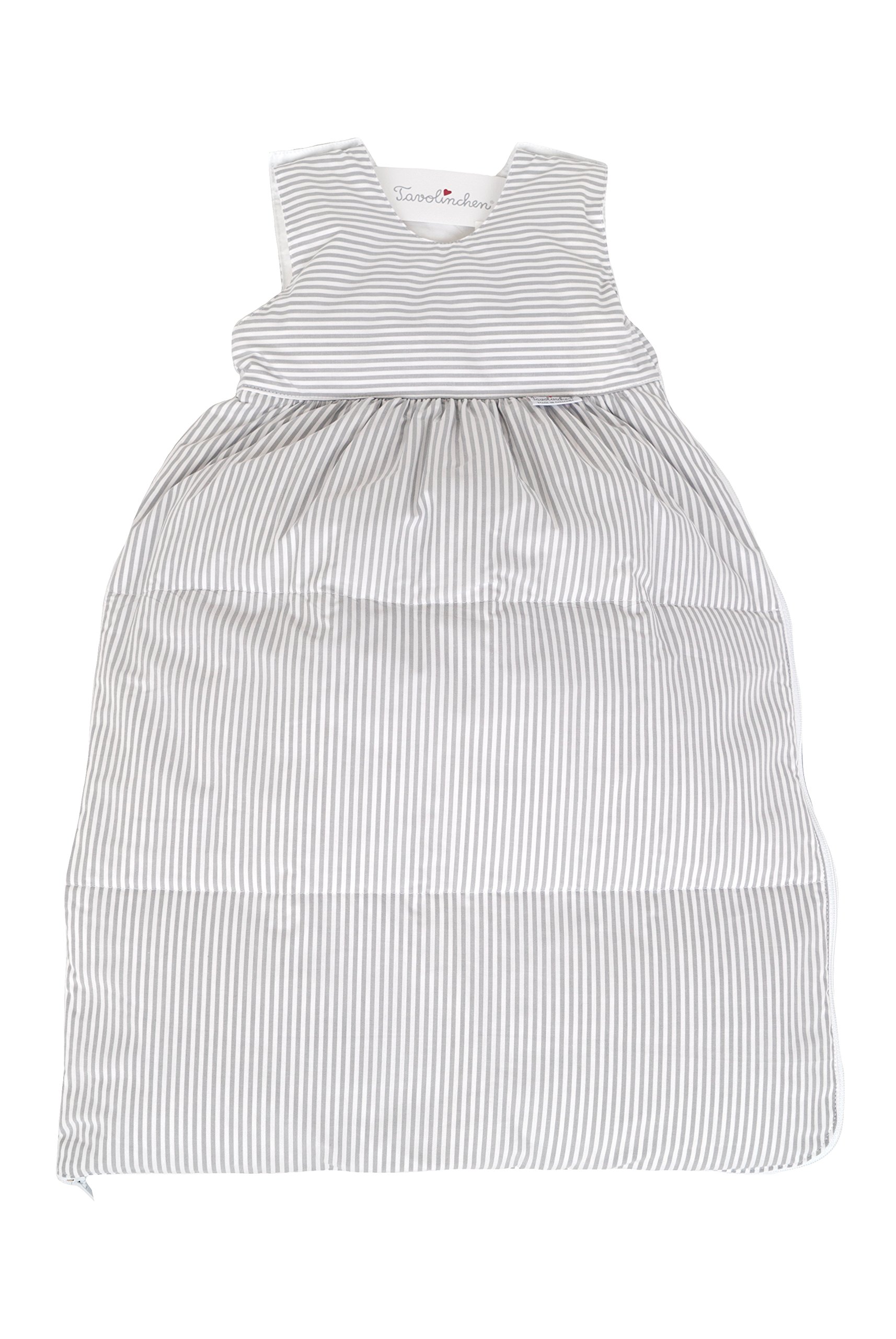 Śpiwór niemowlęcy puchowy "paski klasyczny" śpiwór dziecięcy - szary - 60 cm