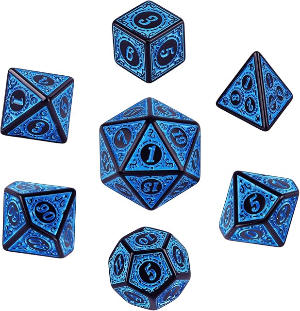 Dnd Dice Set, 7Pcs Polyhedral & RPG Dice, Dungeons and Dragons Starter Dice Sets, Glitter Polyhedral Dice for Dungeon and Dragons Pathfinder MTG Role Playing Table Games RPG DND D20 D12 D10 D8 D4