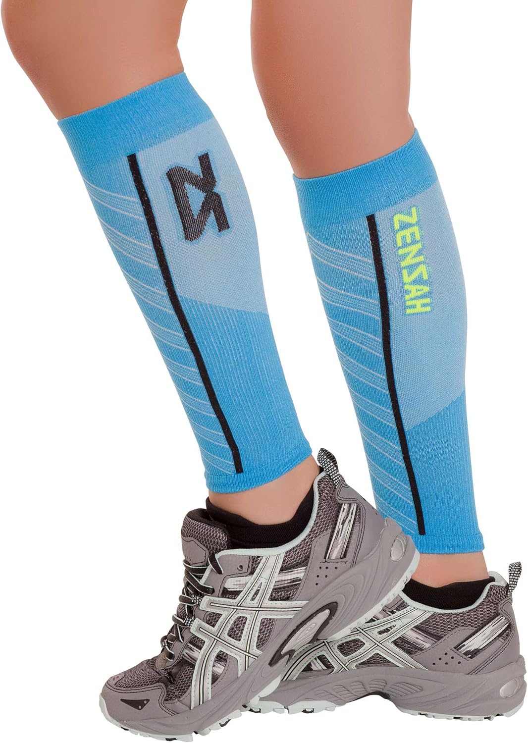 Featherweight Compression Leg Sleeves - Relieve Shin Splints, Calf Strains Small Turquoise