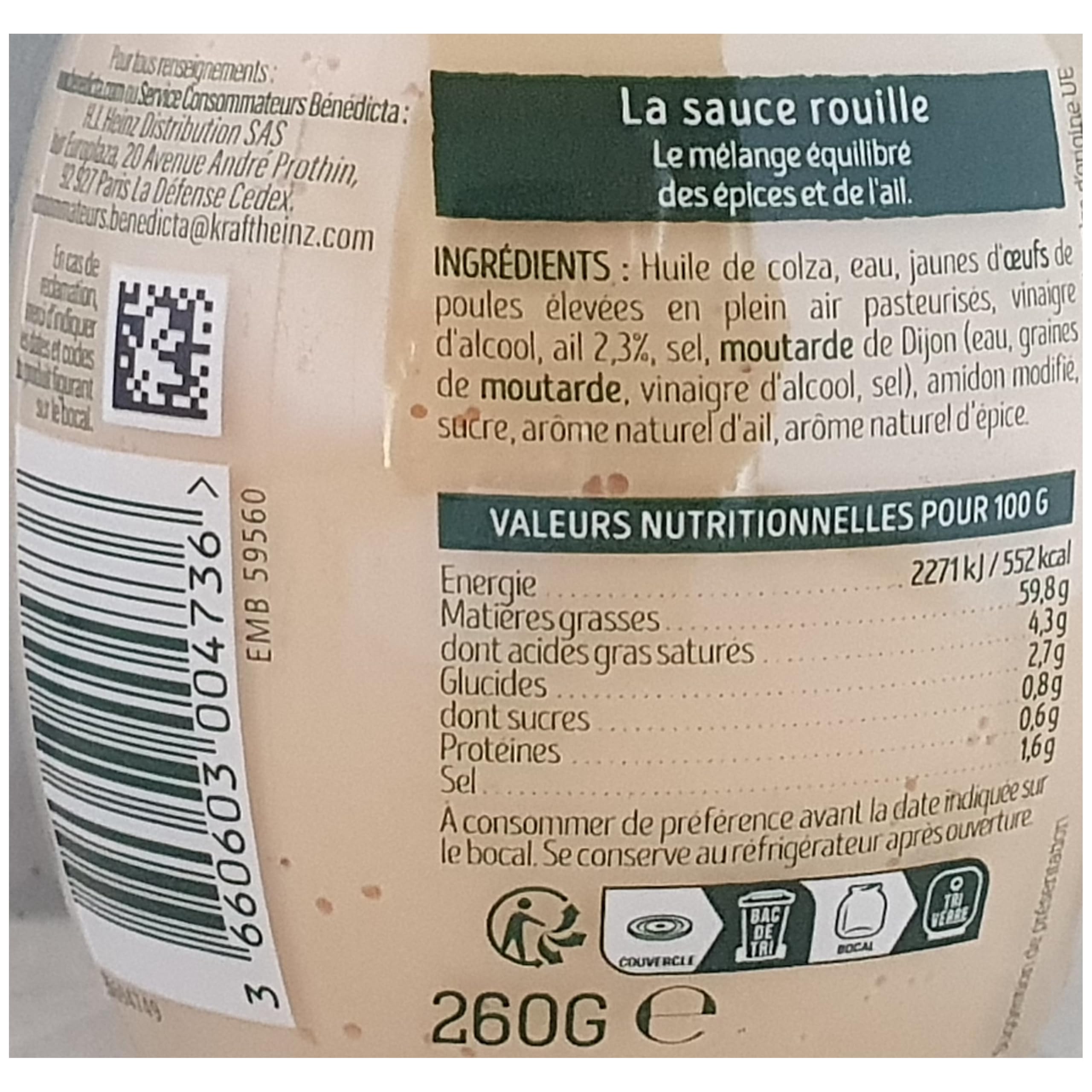 Benedicta © nA © bã Dicta Rouille Sauce Knoblauch Geschmack Fisch 260G (6er-Set)