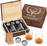 Vista 1 de Oaksea Regalos para hombres, papá, Navidad, juego de piedras de whisky de acero inoxidable en forma de pelota de golf, cubos de hielo reutilizables