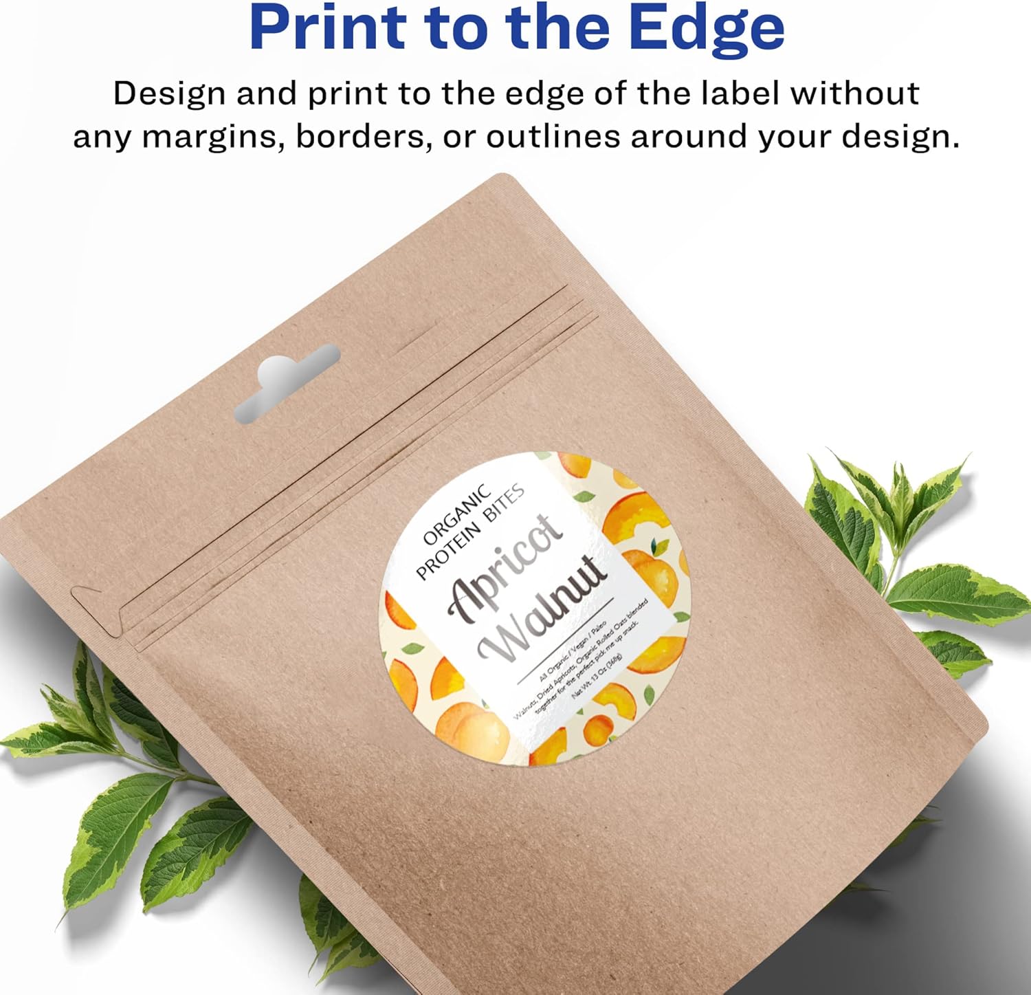 Avery Glossy White Round Labels, Sure Feed Technology, 3.5" Diameter, 100 Glossy White Labels, Print-to-The-Edge, Permanent Adhesive, Laser/Inkjet Printable