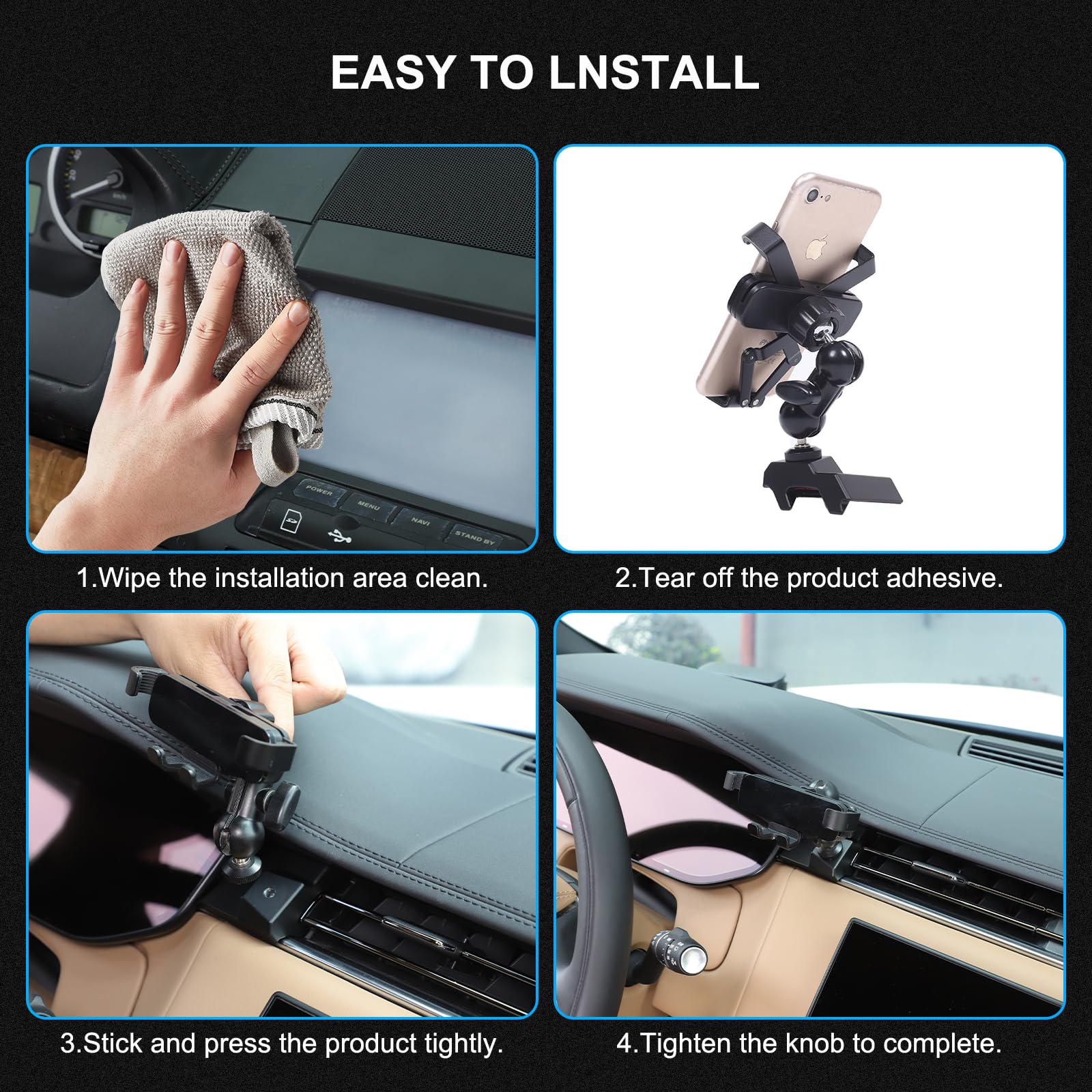Supporto universale per cellulare da auto, compatibile con Land Rover Range Rover/Sport (23 + modelli), in metallo, con testa di arachidi, per smartphone da 4 a 6,8 pollici