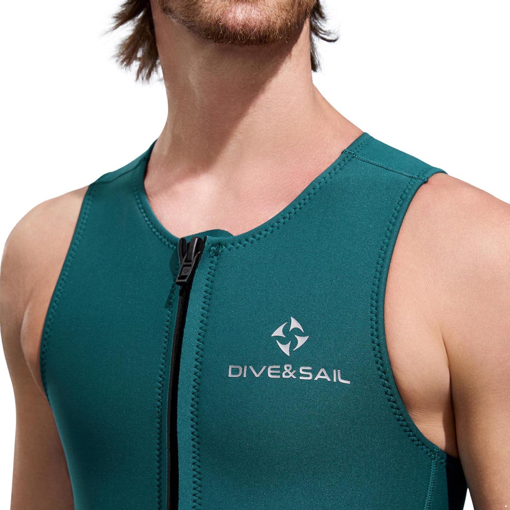 Traje de baño de neopreno sin mangas para hombre, para bucear, natación y surf
