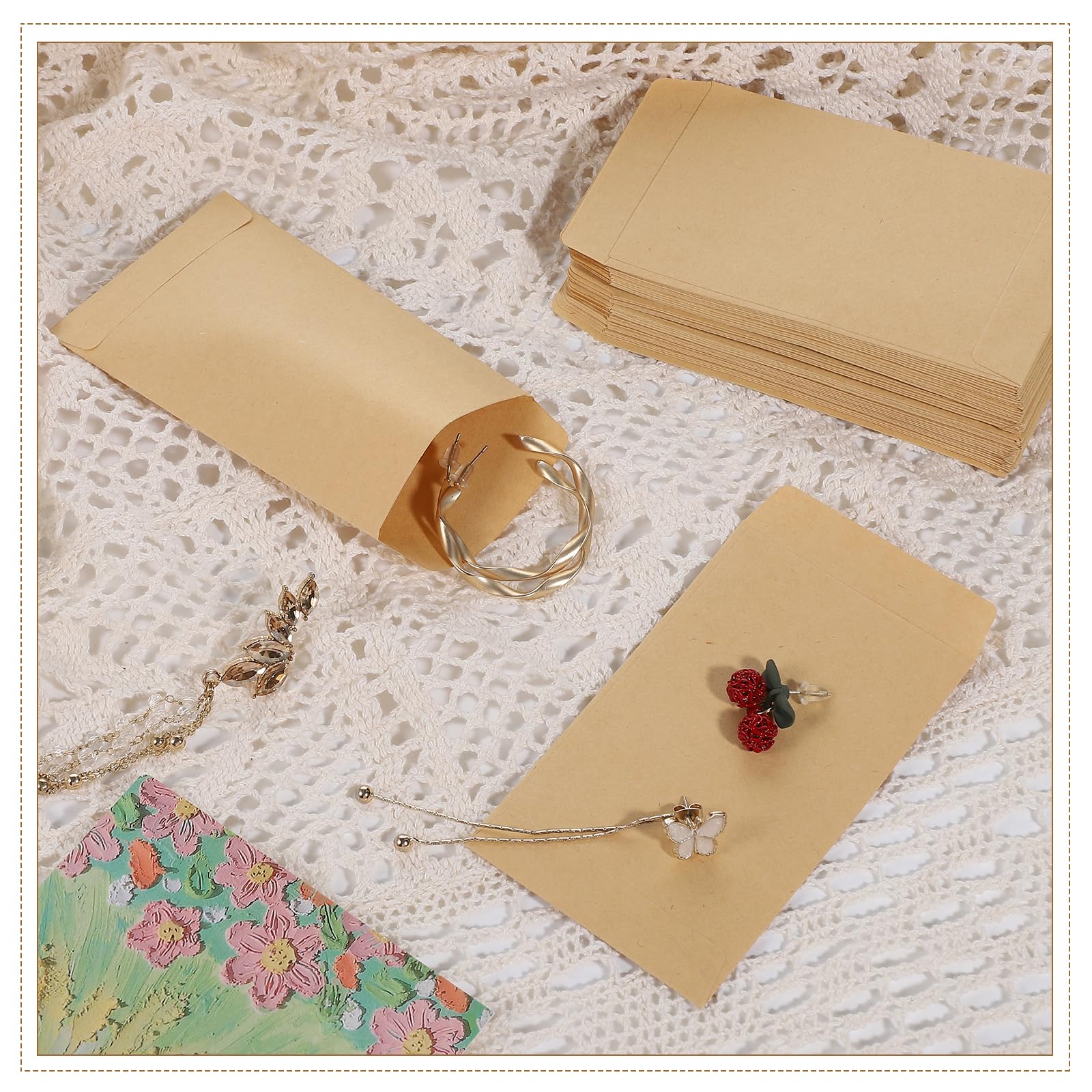 Sacchettini Carta Piccoli ZCYKJ 100 Piccole Buste Bianche, Mini