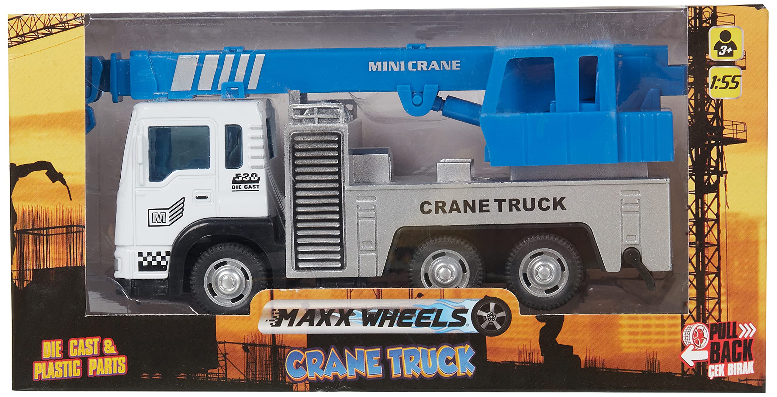 Sunman 1:55 Maxx Wheels Çek Bırak Vinç, Çok Renkli