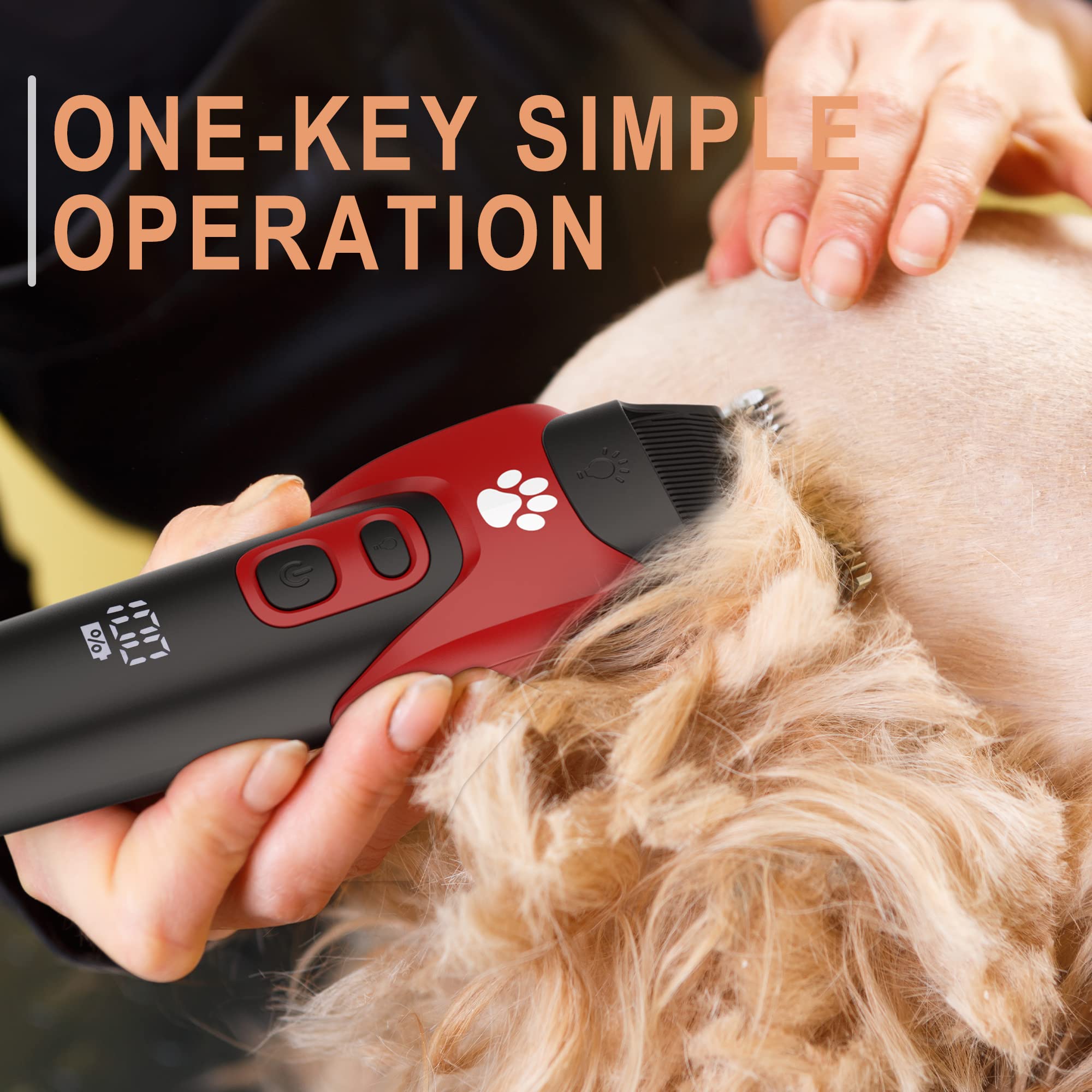 Solimpia Chien Chat Pet Cutter Rasoir Électrique Pet Beauty Trimmer Kit Rechargeable Sans fil à Faible Bruit Professionnel Pet Hair Trimmer Kit