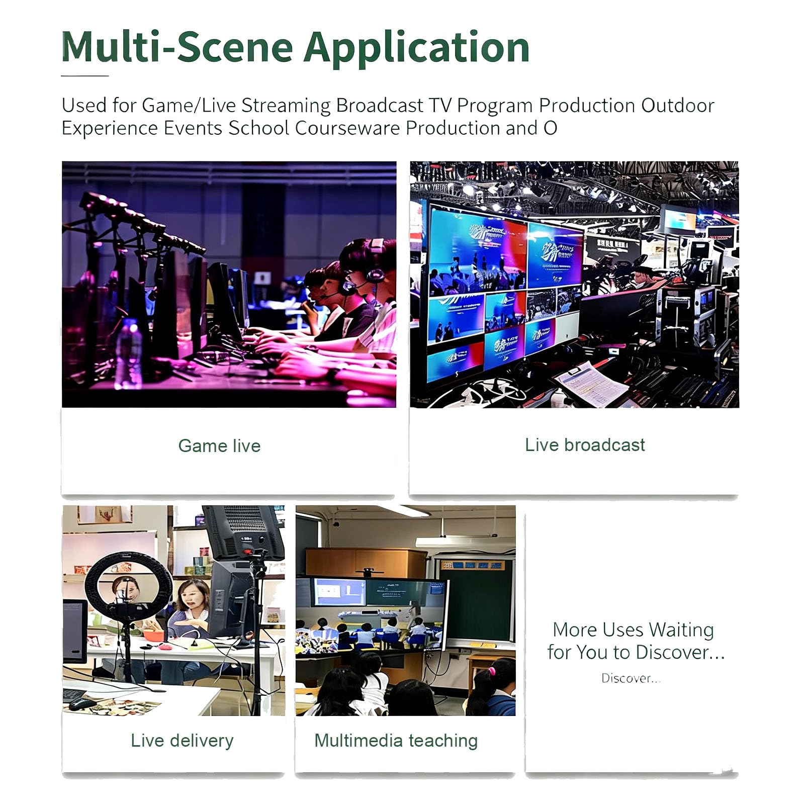 Switcher Video Live con Doppio Ingresso HDMI e USB C 3.0, Mixer PIP/PBP 1080p 60Hz per Streaming, Registrazione e Trasmissione Multisorgente