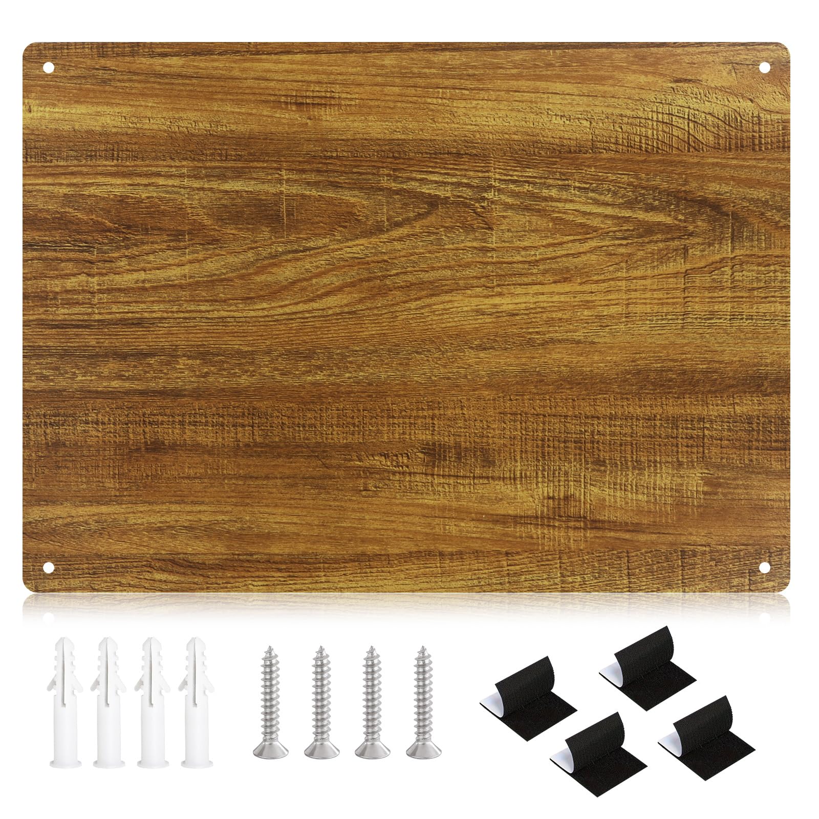 Wukong Magnetplatte A3 42x30 cm – Holz-Tattoo-Oberfläche selbstklebende Edelstahlplatte für kratzfeste Magnetblatten in der Heimküche, im Büro oder im Kühlschrank