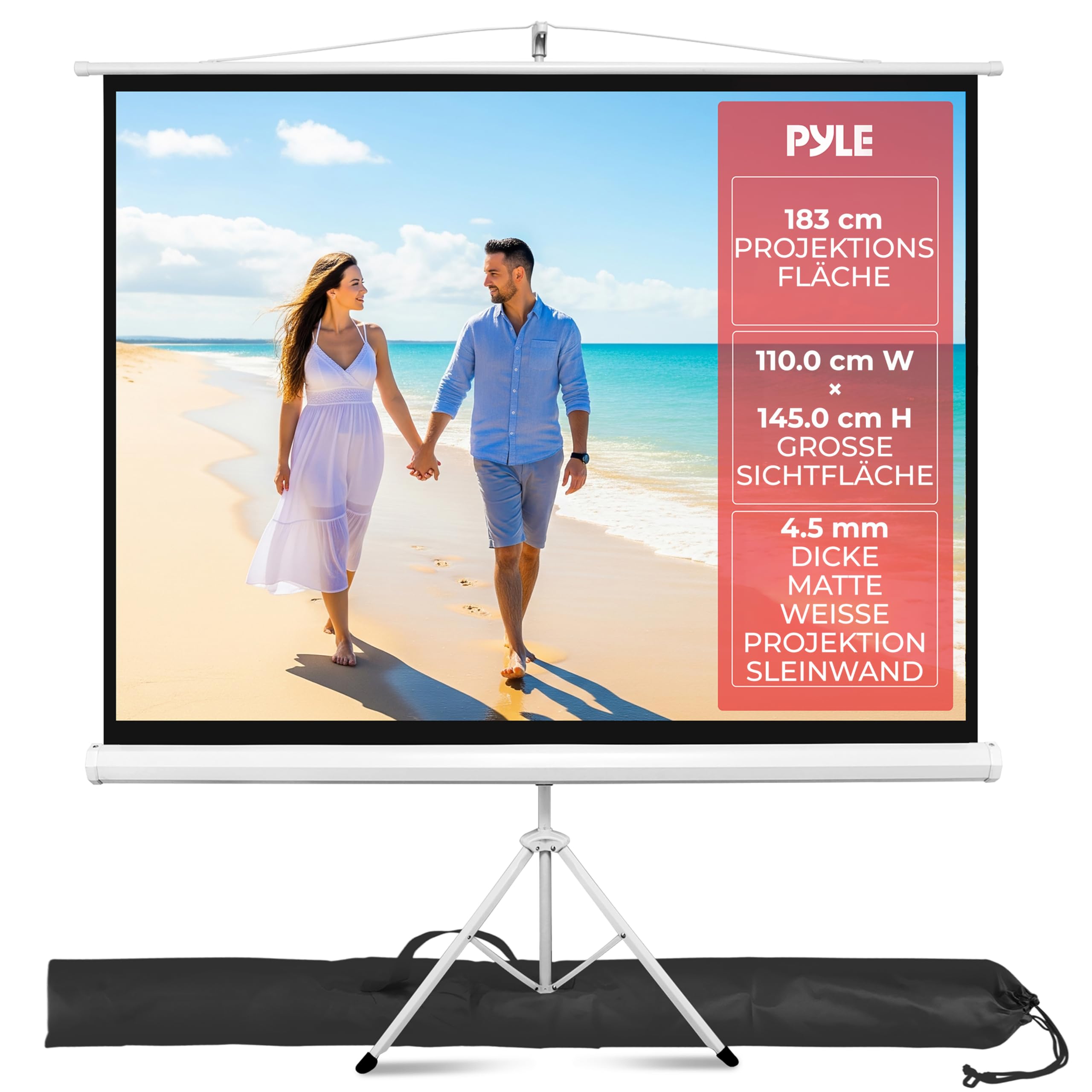 Pyle Leinwand Beamer Rollo