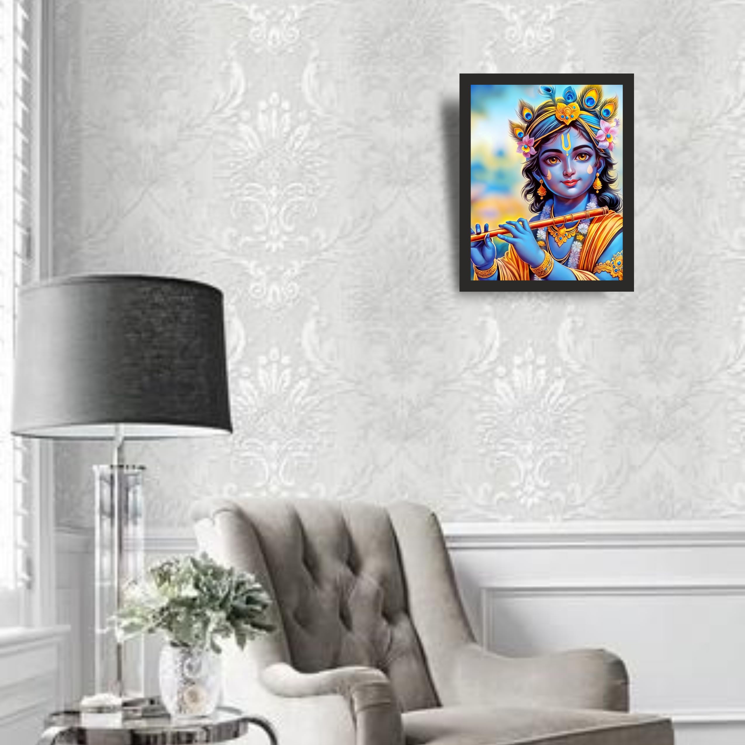 Serene Krishna Wall & Table Art - 8x10"