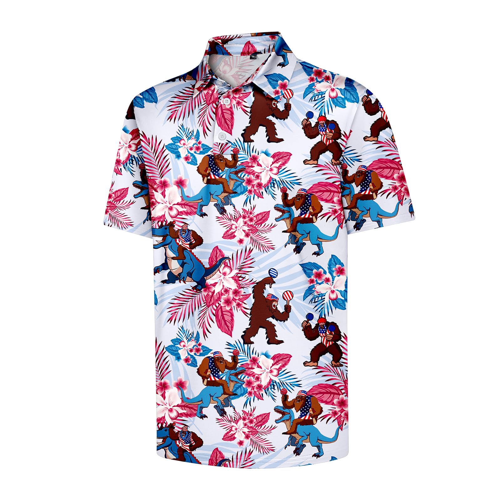 Men's Golf Polo Shirts,Funny Print Short Sleeve,Casual Collar Performance Moisture Wicking Quick Dry Golf Polo Shirts