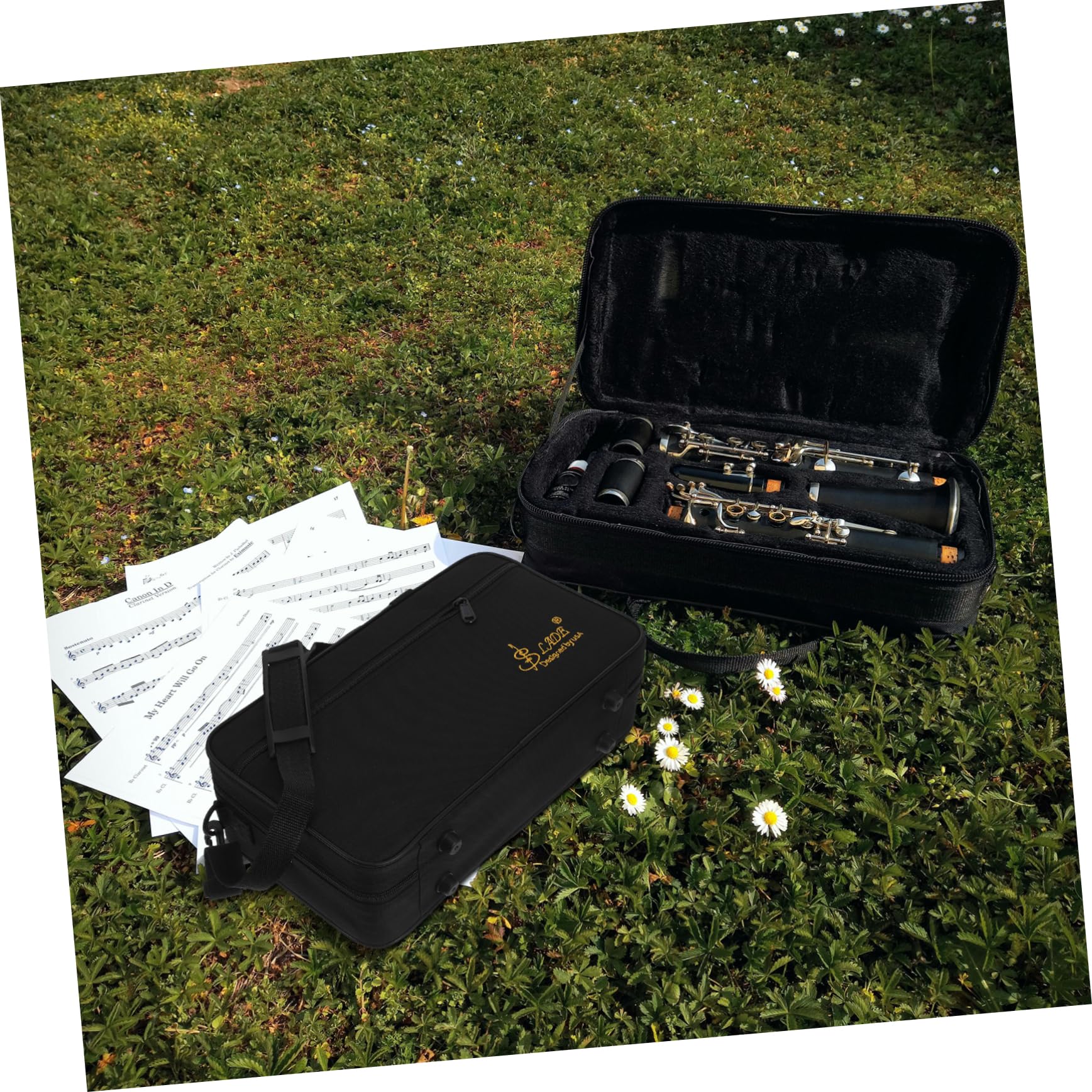 Yardwe Padded Clarinet Storage Bag Oxford Cloth Clarinet Carrying Case Handles