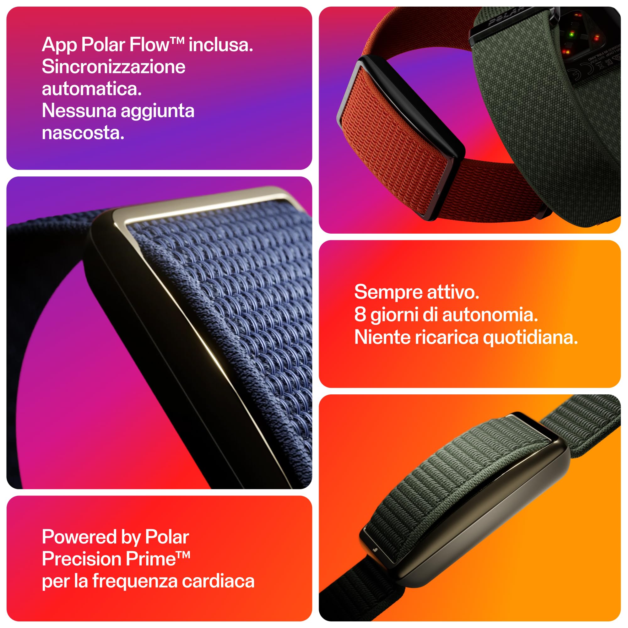 Polar Loop - Smart Band Senza Schermo per Il Fitness con monitoraggio di FC, Sonno e attività, rilevamento degli allenamenti, Senza abbonamento, Batteria Fino a 8 Giorni.