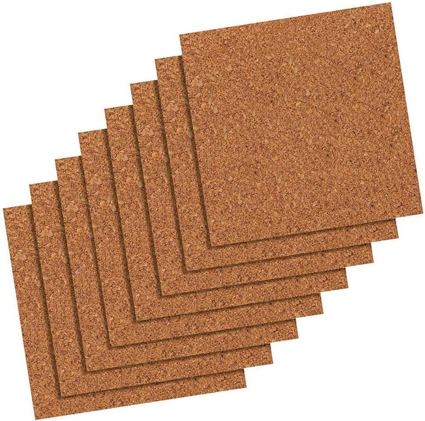 Quartet Natural Cork Bulletin Board Tiles, 12x12 Self-Healing Panels, 8-Pack for Custom Displays & Noise Reduction