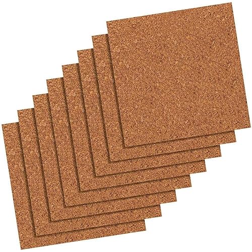 Quartet Cork Tiles, Bulletin Board Cork Panels 12" x 12" x 3/16", Natural, 8 Pack (108)