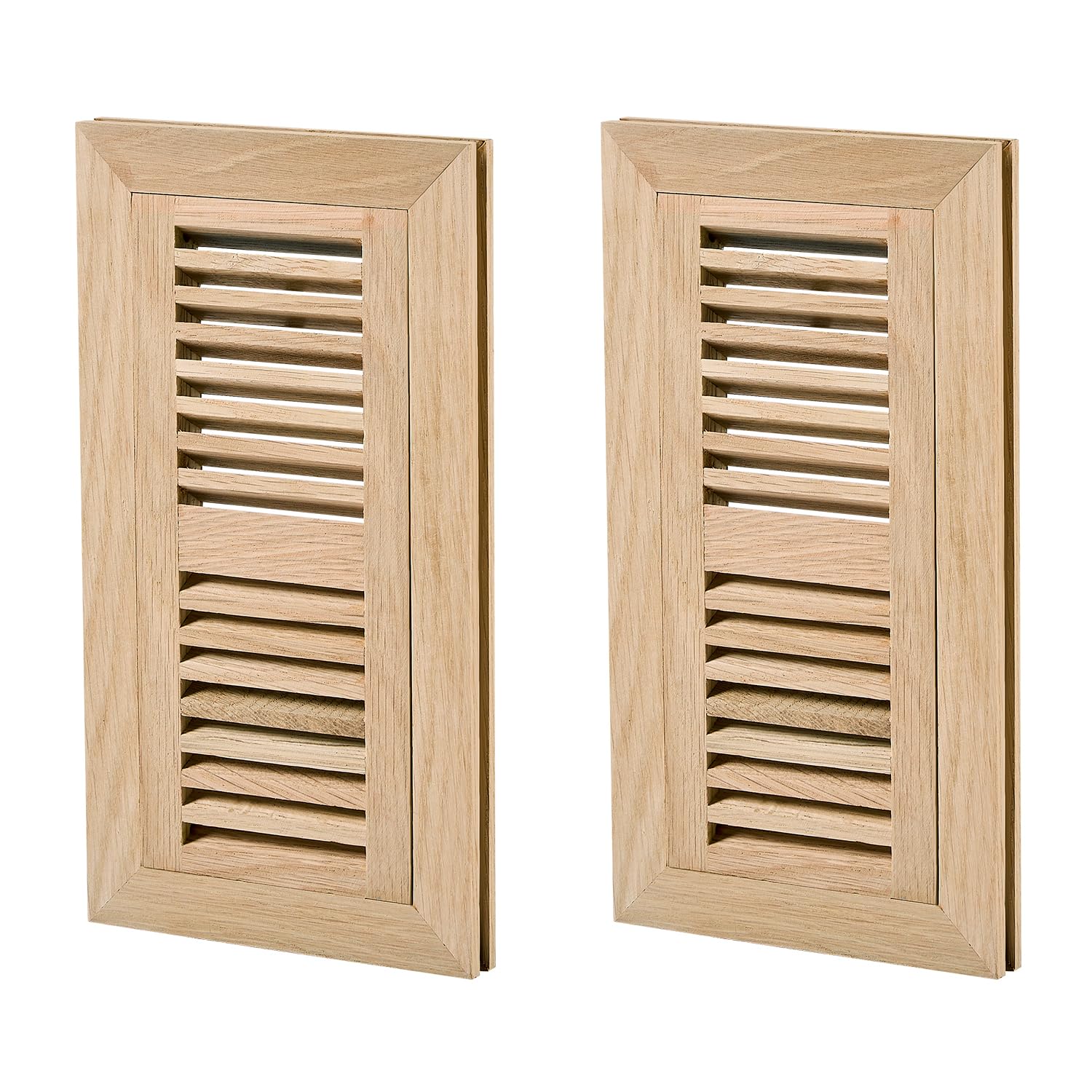 Homewell 2 Pcs Pack White Oak Wood Floor Register, Flush Mount Vent, 4x10 Inch, No Damper, Unfinished