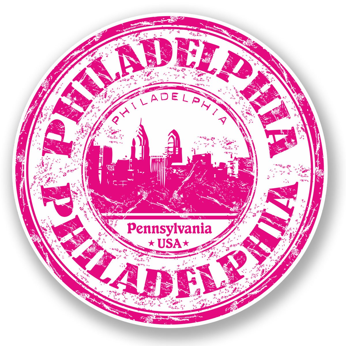 Destinationvinyl Multi 2 X 10Cm Philadelphia Usa Vinyl Sticker Decal Car Laptop Luggage Travel #5903 (10Cm X 10Cm)