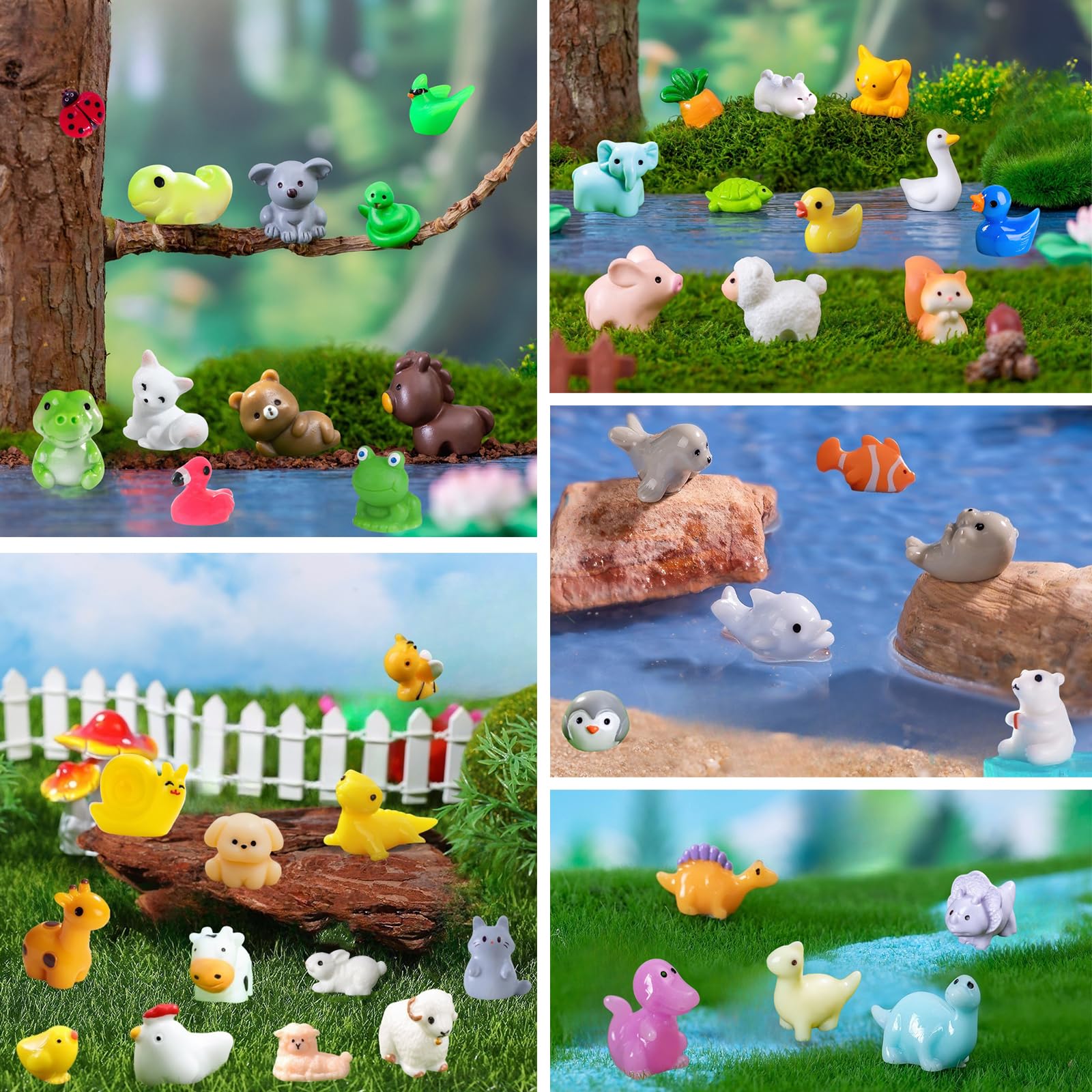 42 Stück Mini Resin Tiere - 42 Different Figures made of Resin