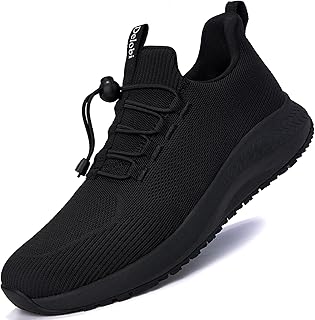 AEHAO Non Slip Shoes for Women Food Service, Waterproof Work Shoes Restaurant or Food Service Sneakers, Breathable, Lightweight Walking Shoes for Kitchen and Restaurant Work Black 9.5