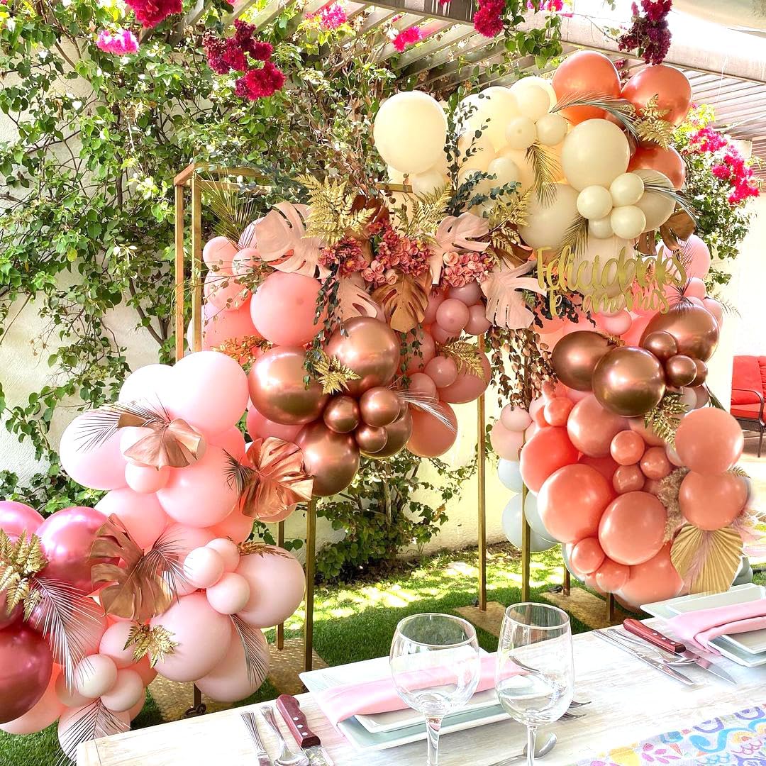 Globos De Látex Rosa Dorado Y Blanco, Paquete De 50 Globos De Fiesta De 12 Pulgadas, Globos De Helio Para Niña, Baby Shower, Cumpleaños, Despedida De Soltera, Boda, Fiesta, Suministros De