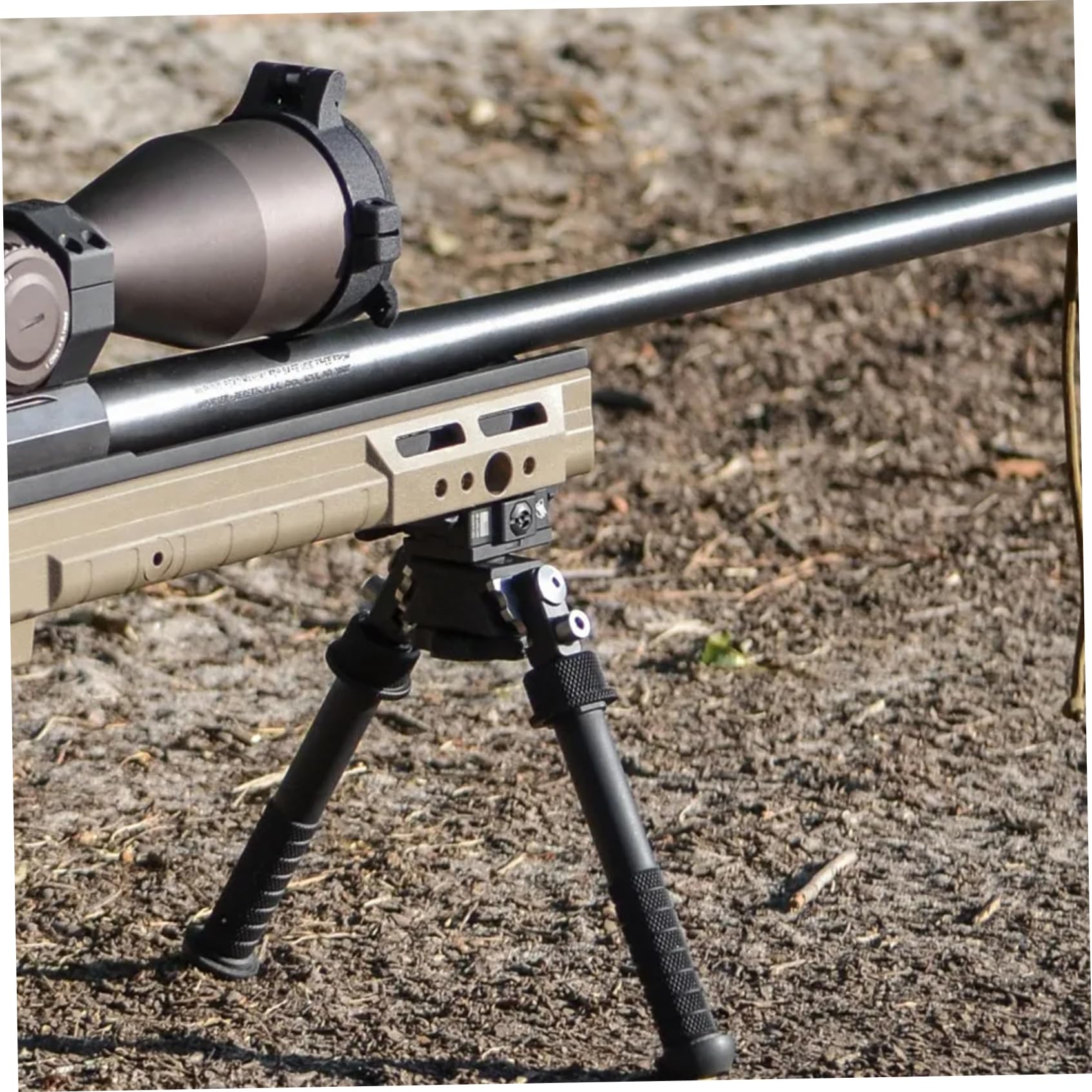 BIPOD ÚNICO 360 ° Rotación de Altura Ajustable Bi Pods para Rifles, palitos de Disparo portátiles Plegables Removibles rápidos para la Estabilidad de los Rifles de Caza y Disparos Objetivo, bípodo, B